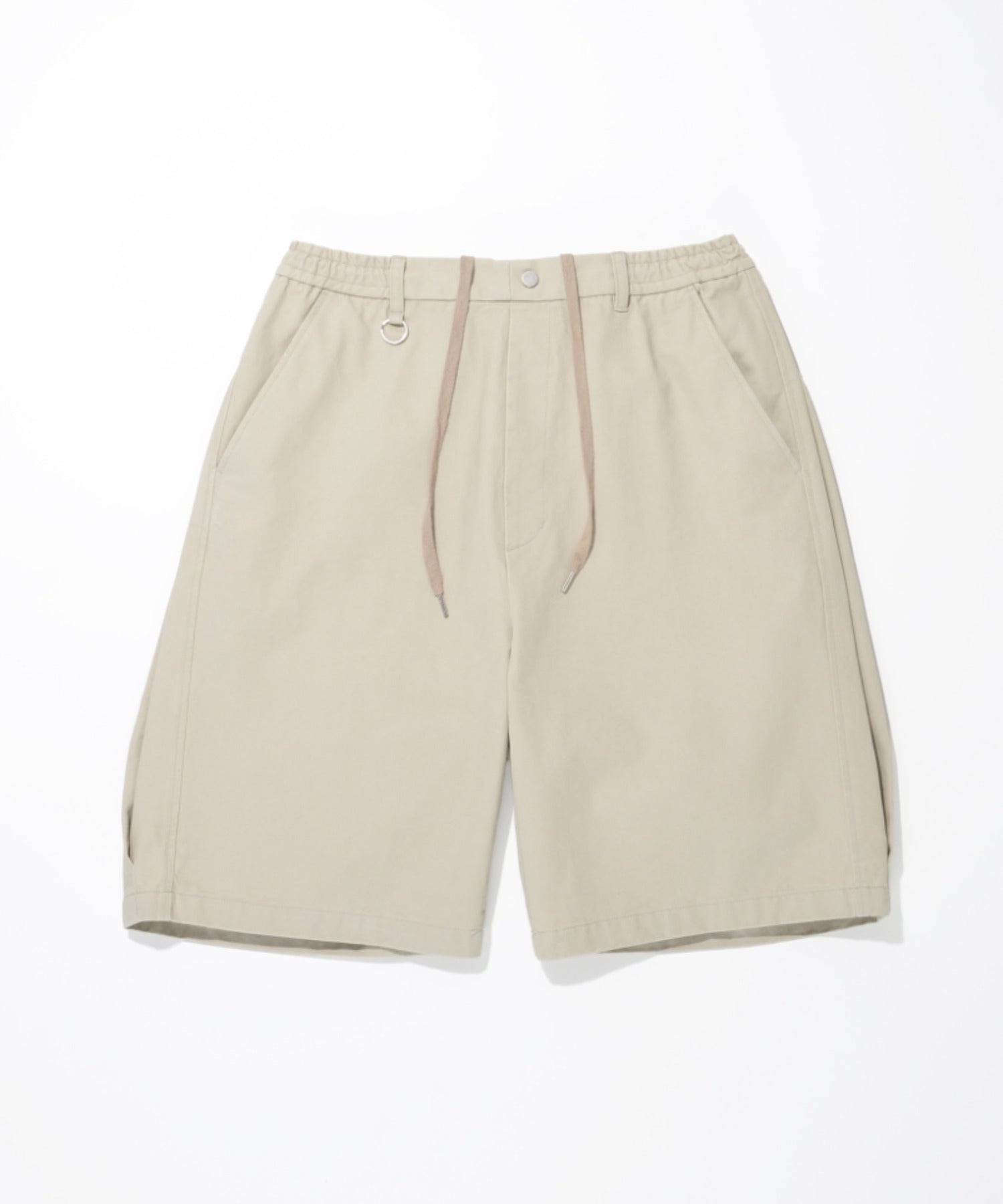 Pigment dyed Twill side-tuck shorts - ivory