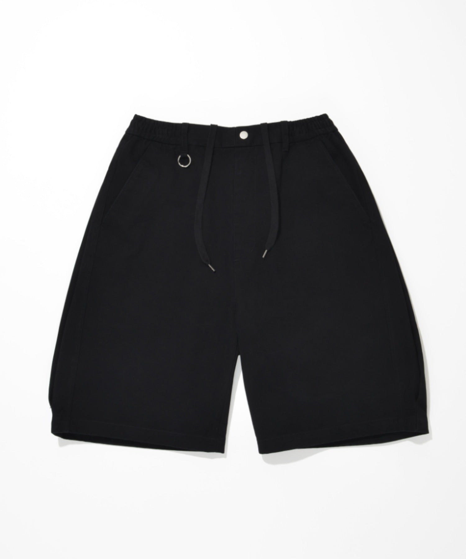 Pigment dyed Twill side-tuck shorts - black