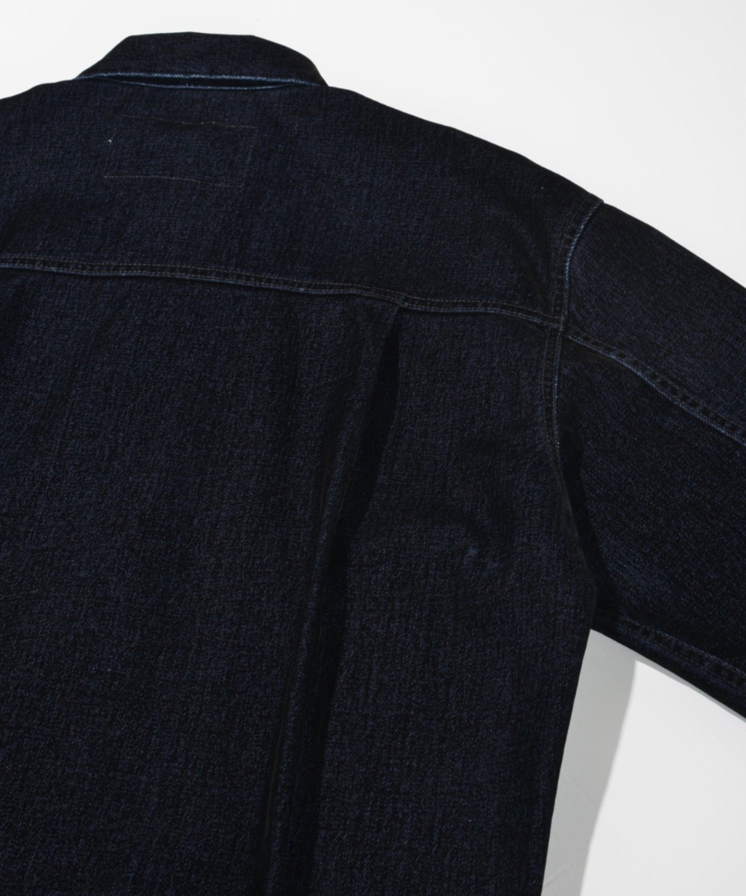 Black flocky denim type2-jacket - onewash black