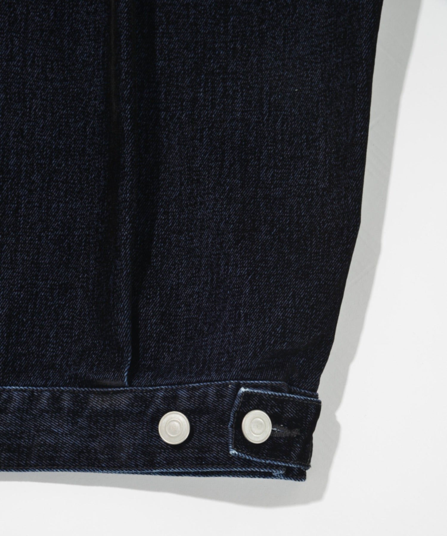 Black flocky denim type2-jacket - biowash black