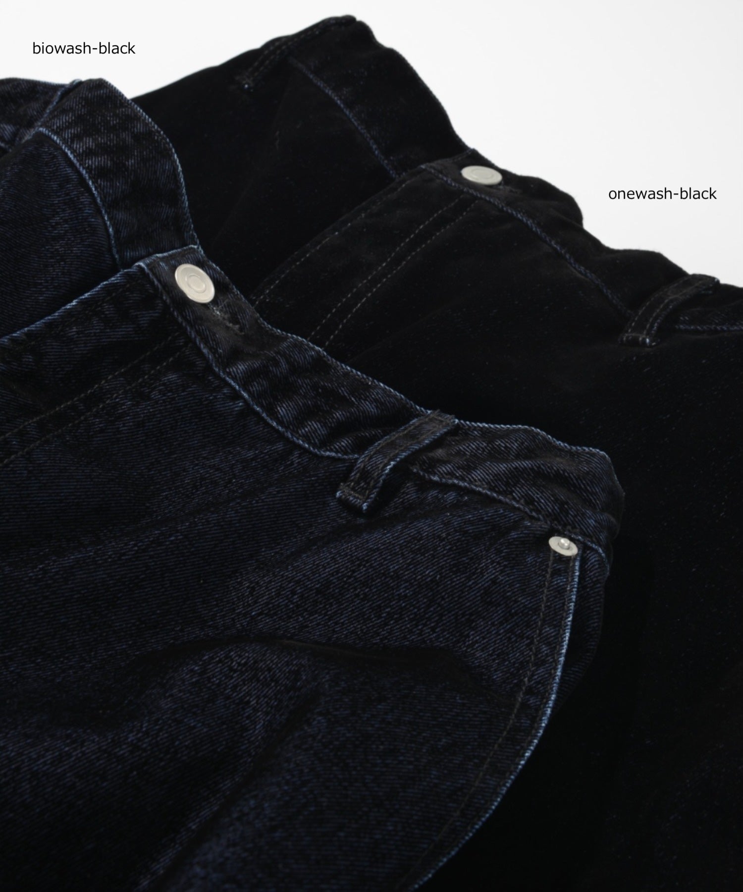 Black flocky denim barrel leg trousers - biowash black