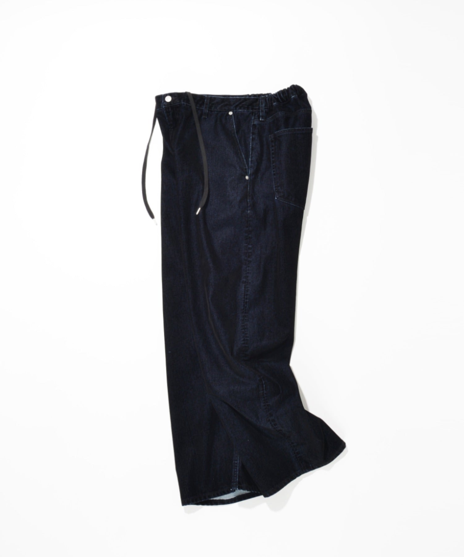 Black flocky denim barrel leg trousers - biowash black