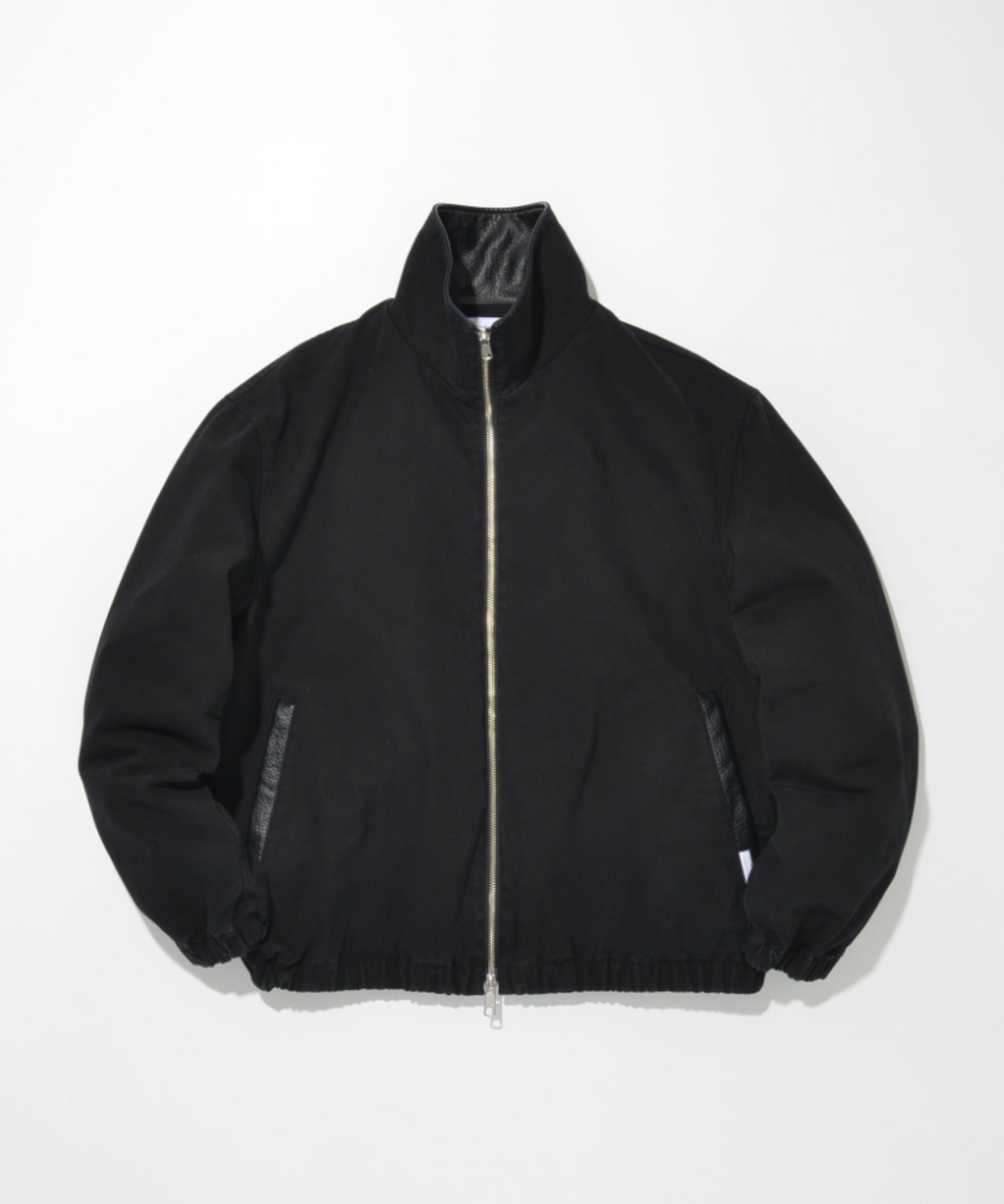 Pigment dyed stand-collar zip blouson-black