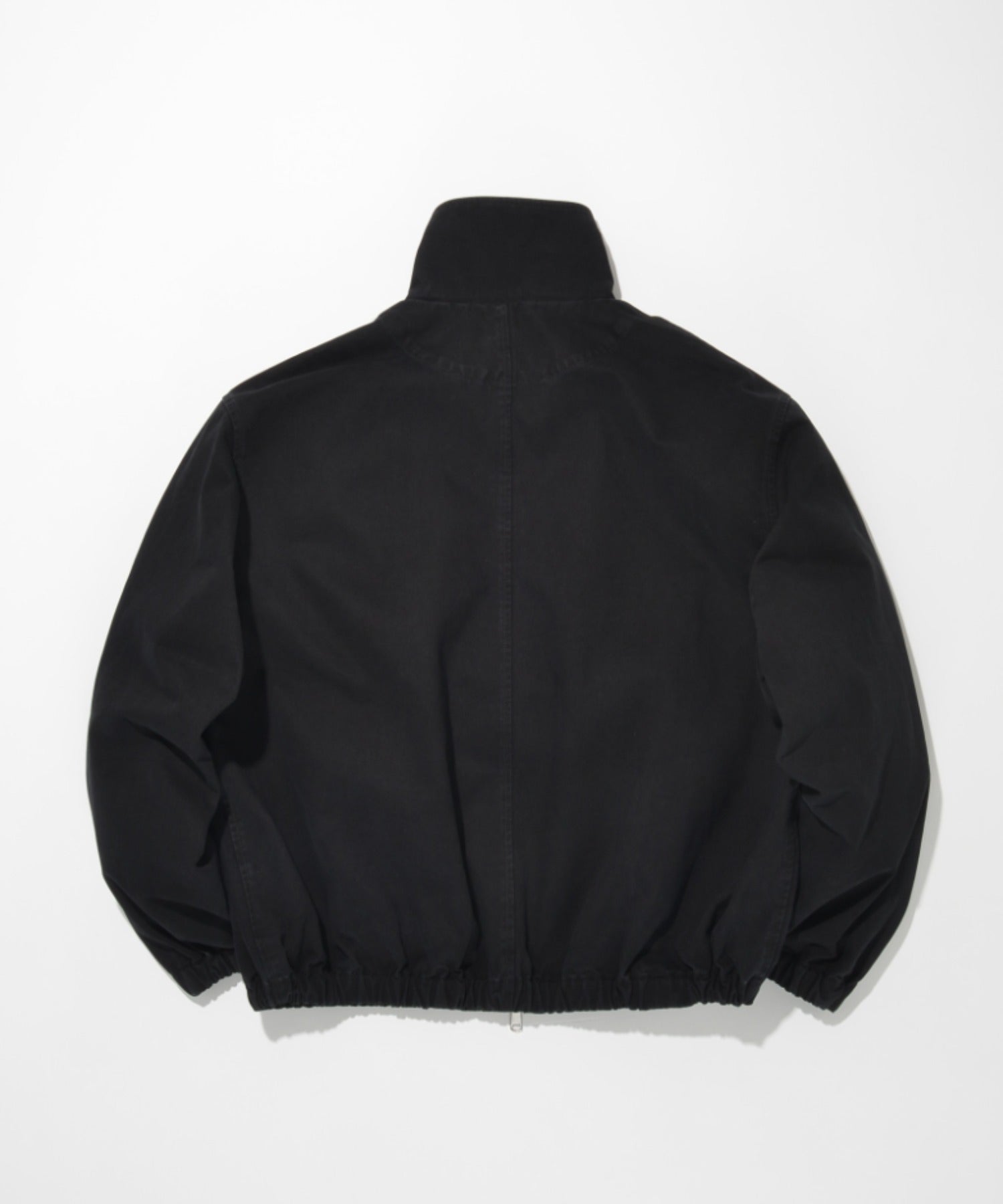 Pigment dyed stand-collar zip blouson-black