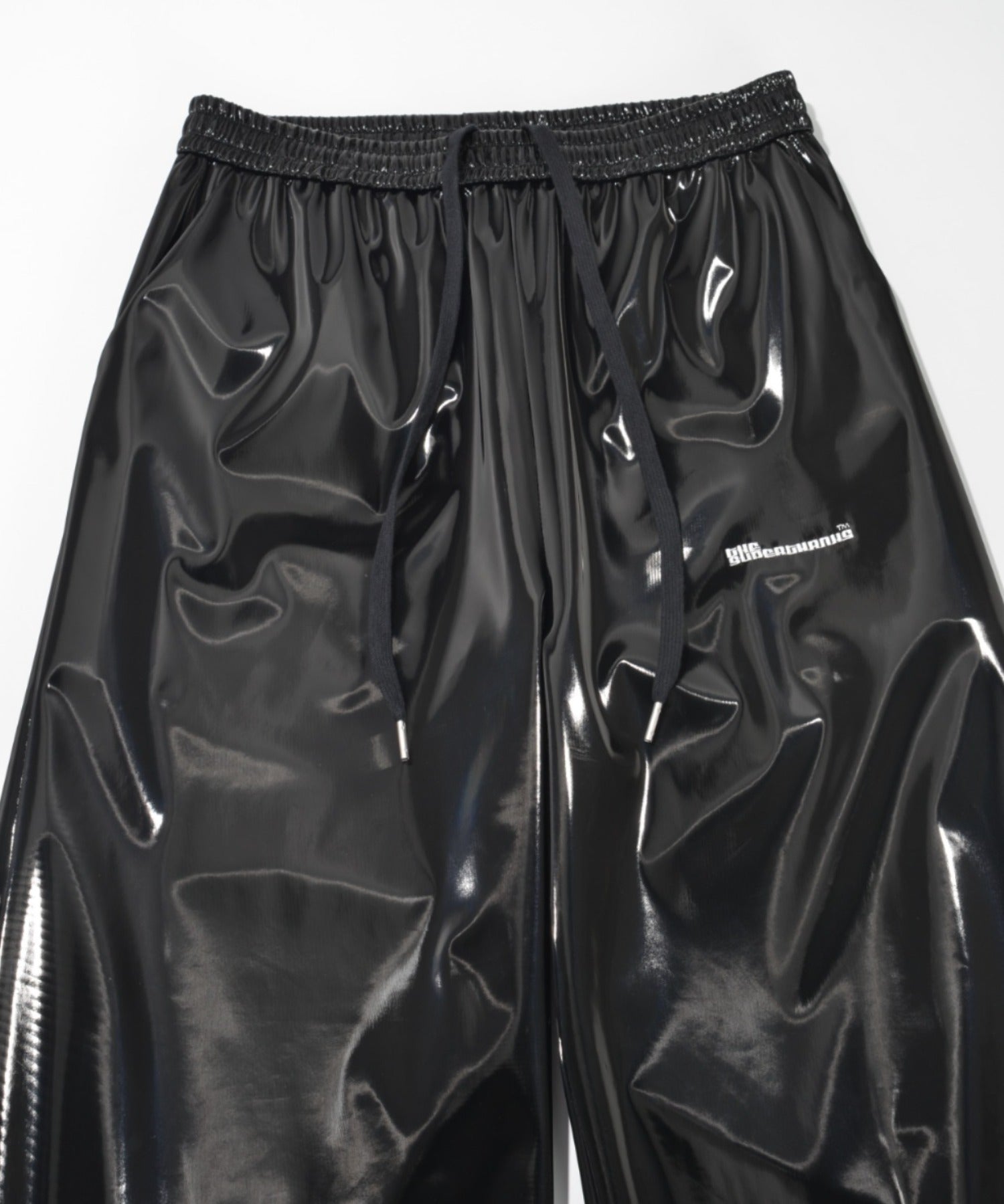 Side-tuck balloon pants - glitter black