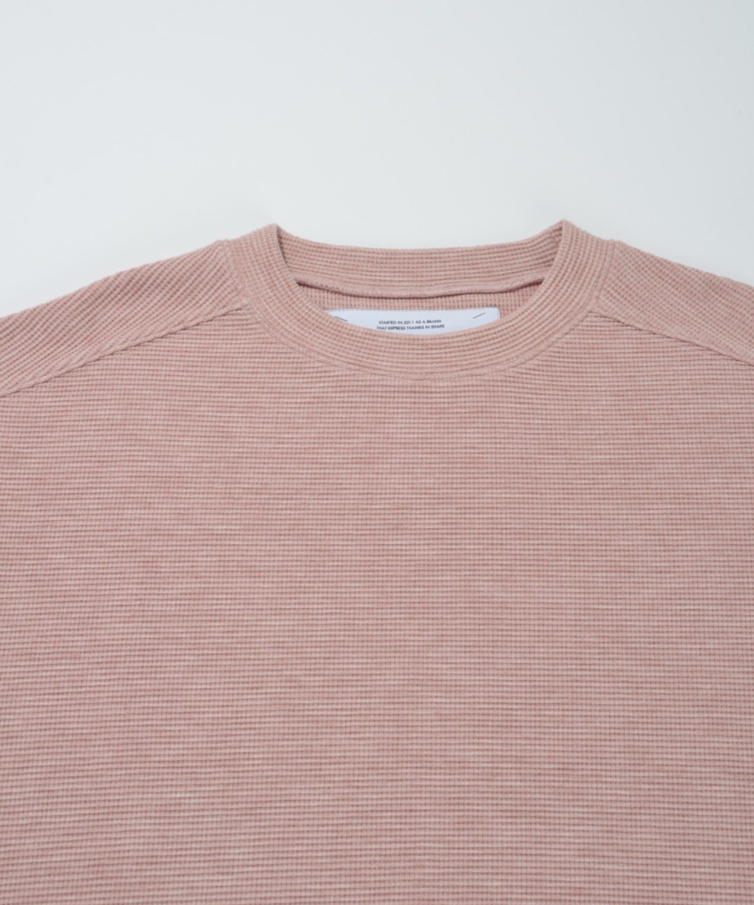 Waffle crew neck L/S T-shirt - gray