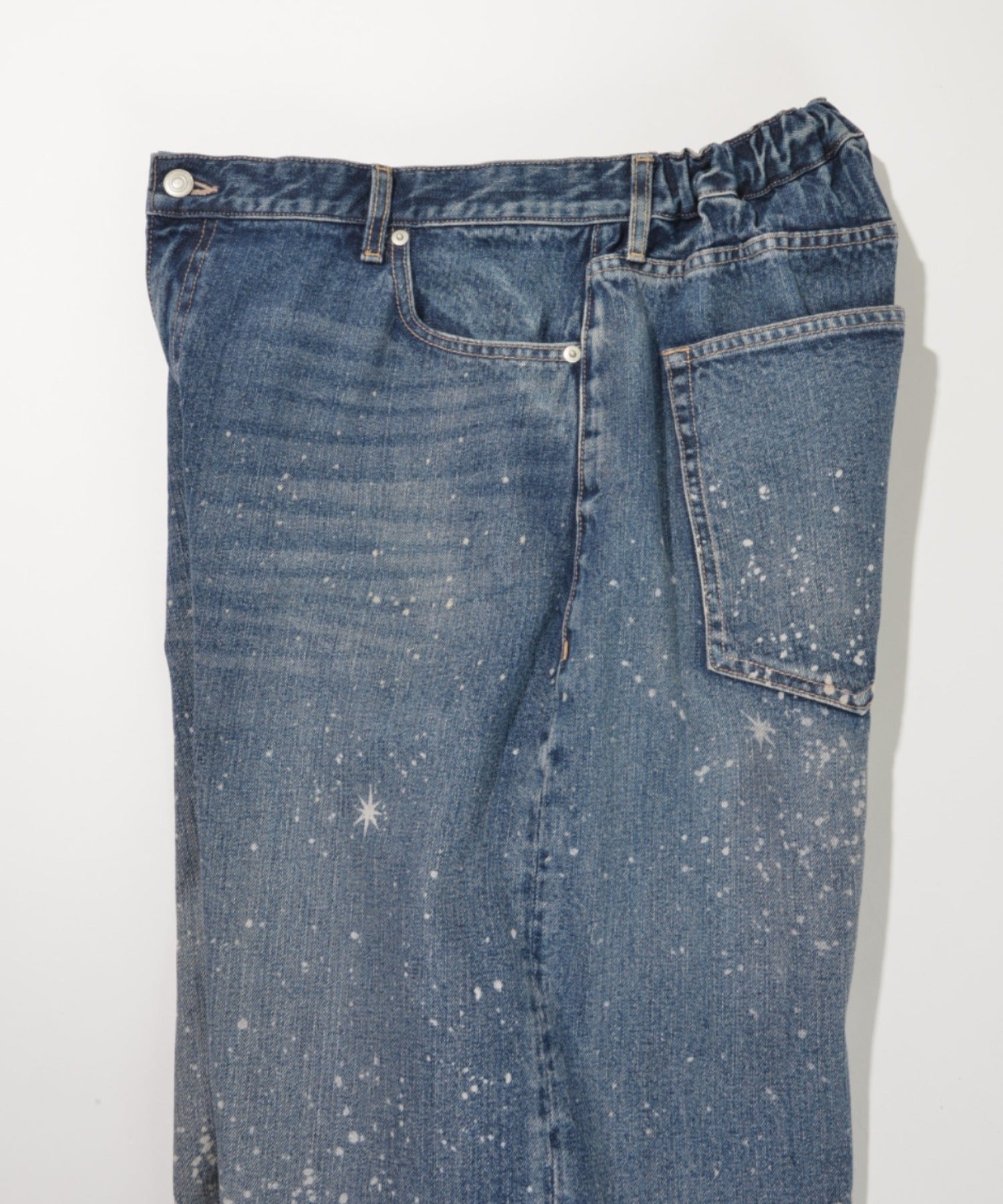 Space denim barrel leg jeans - blue denim