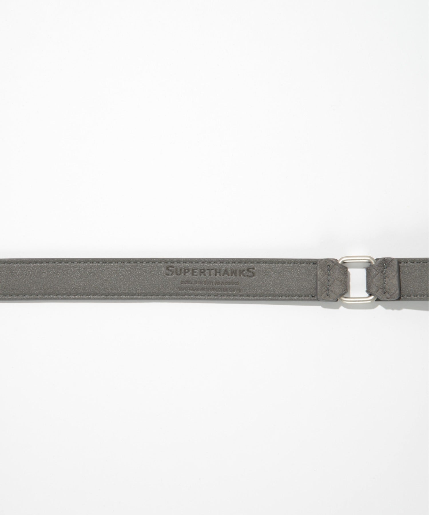 Long narrow suede mesh belt - gray