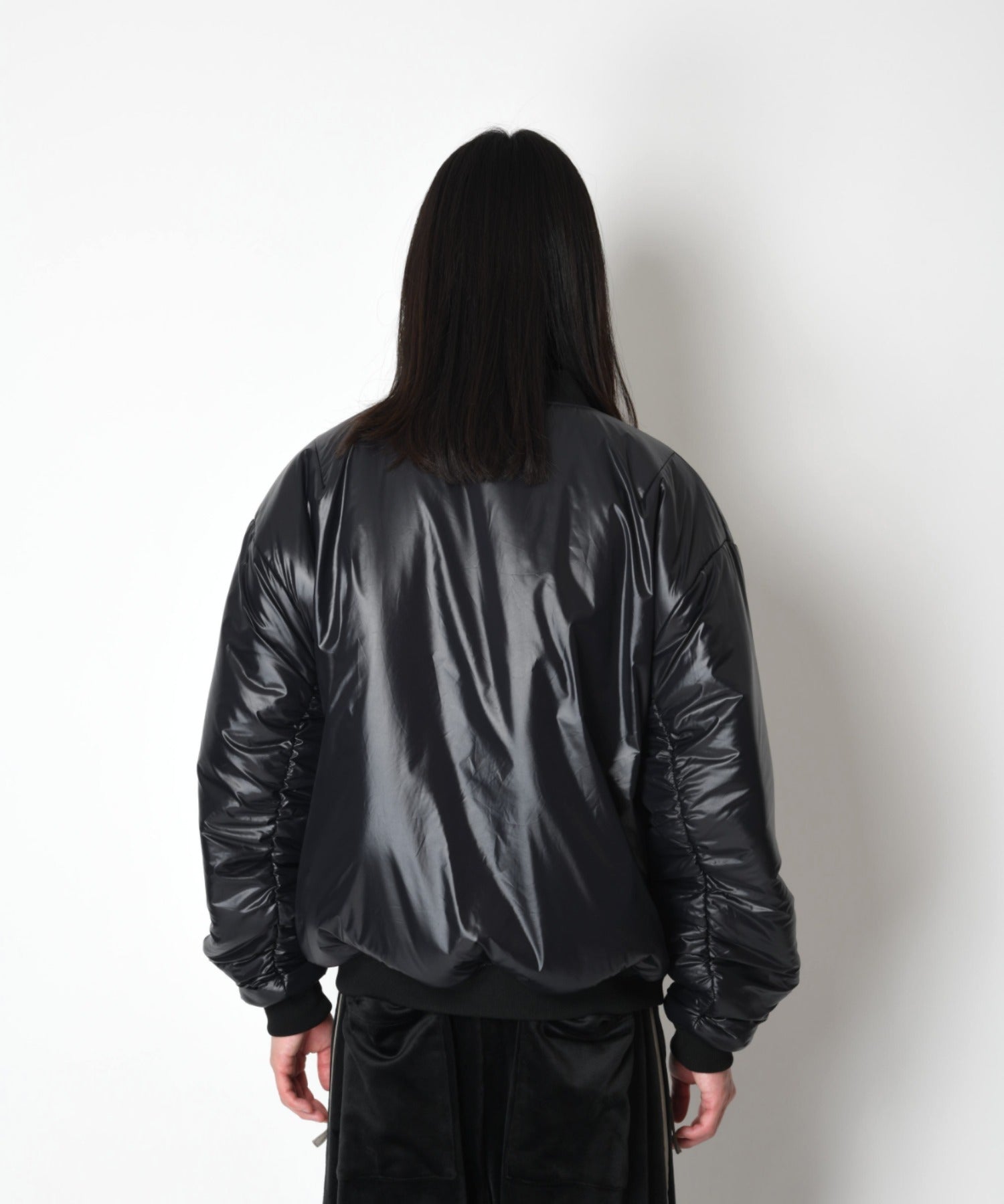 Mix jacquard Reversible Flight jacket - white-black