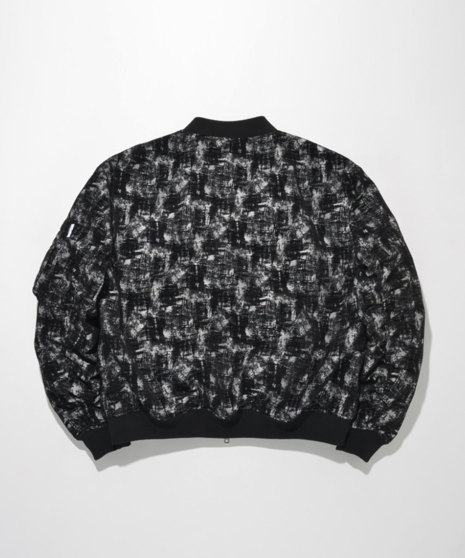 Mix jacquard Reversible Flight jacket - white-black
