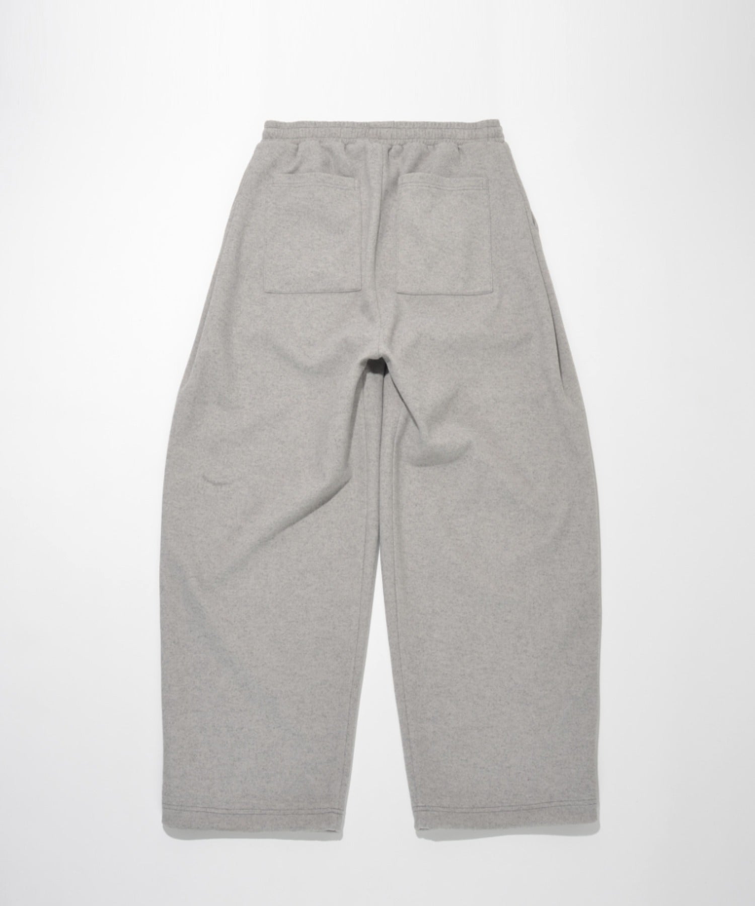 Stretch wool like Side-tuck balloon pants (刺繍無) - mix gray