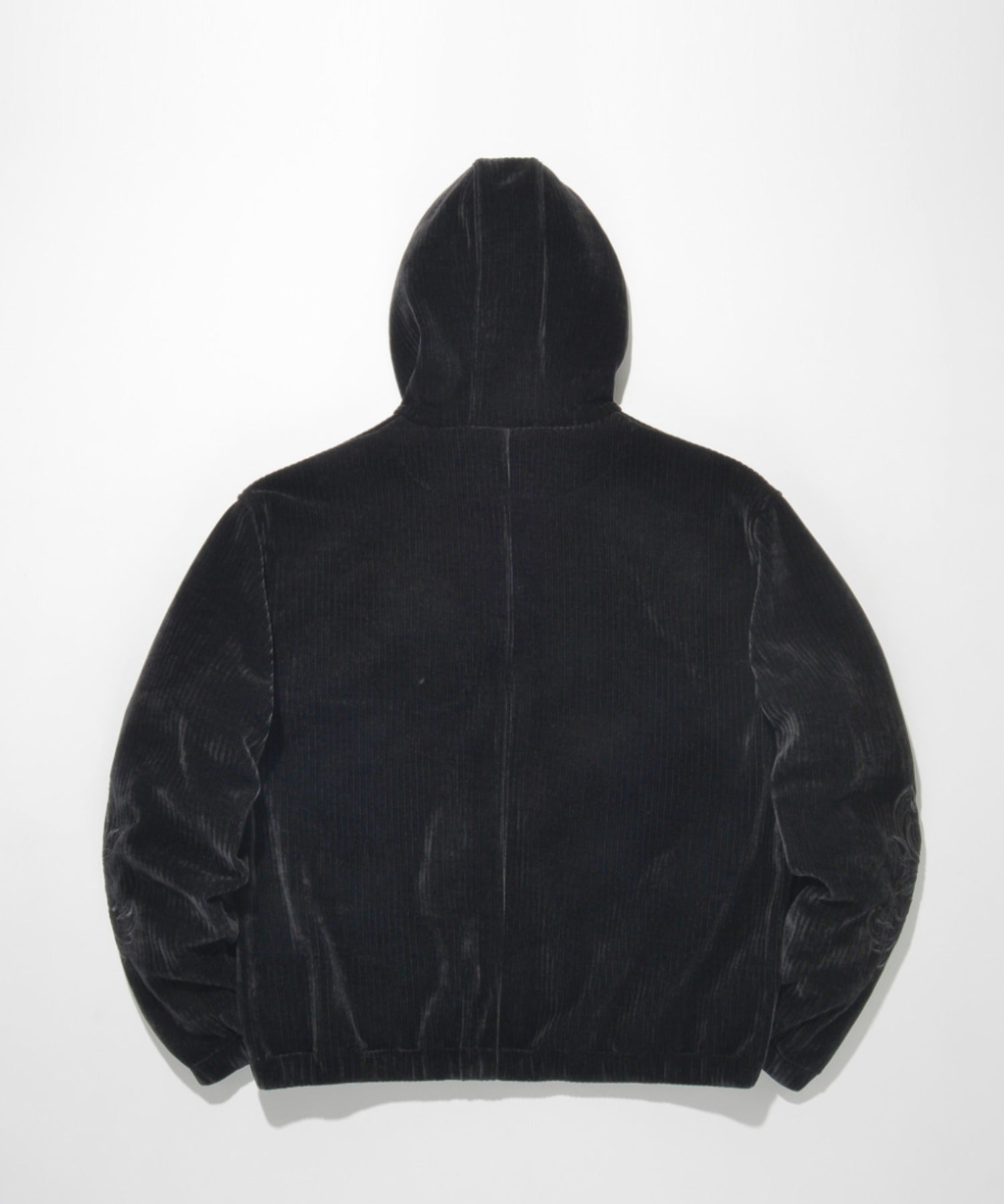 Stretch corduroy Half zip hoodie(刺繍無) - c.gray