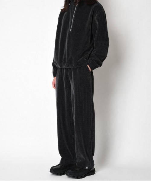 Stretch corduroy Side-tuck balloon pants(刺繍無) - c.gray