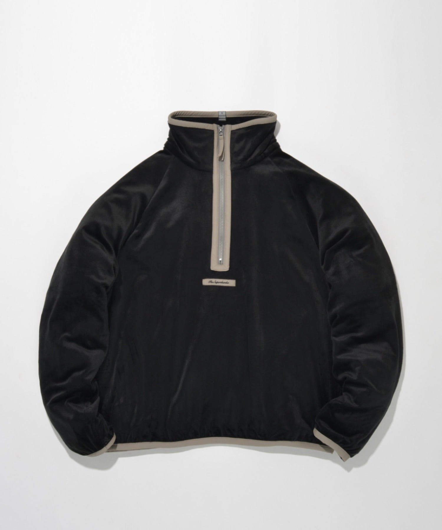 Velour Half zip pullover - black/gy