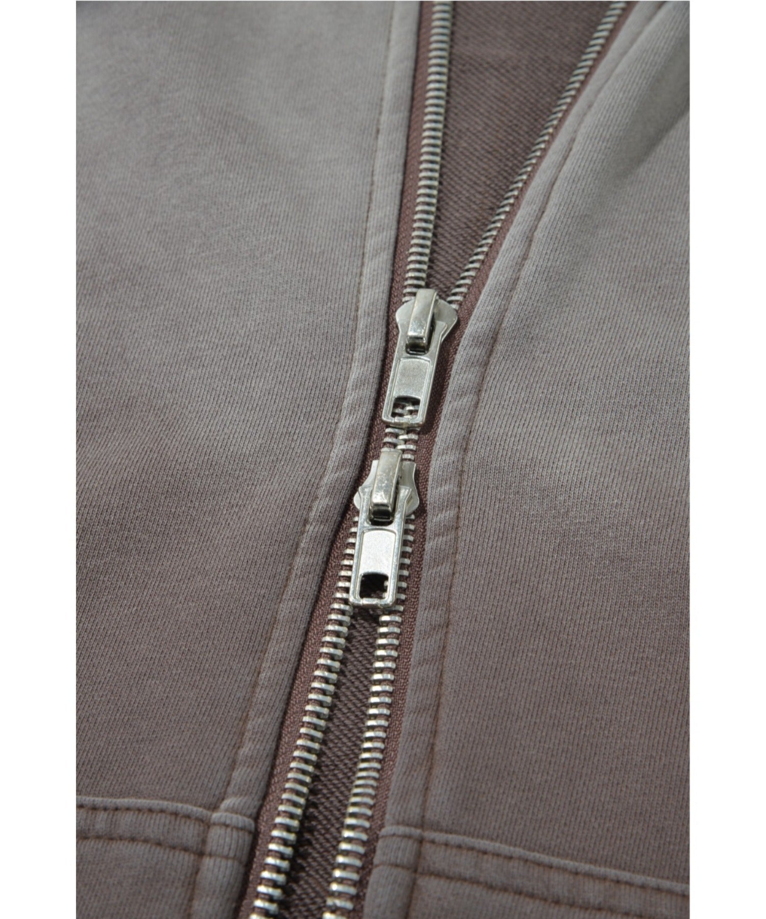 Sun faded Flocky print Zip-Hoodie Sweat - black