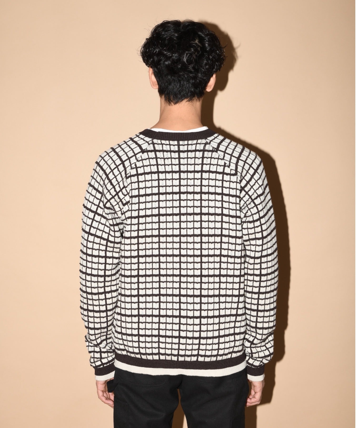 Graph check Knit Crew-neck - black/black
