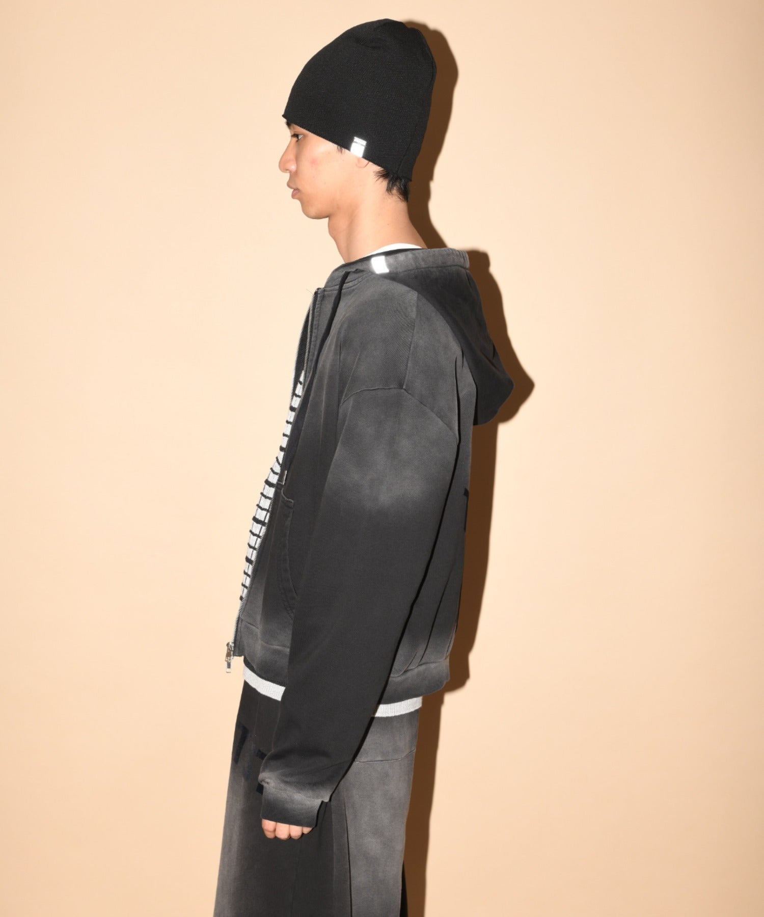 Sun faded Zip-Hoodie Sweat - brown