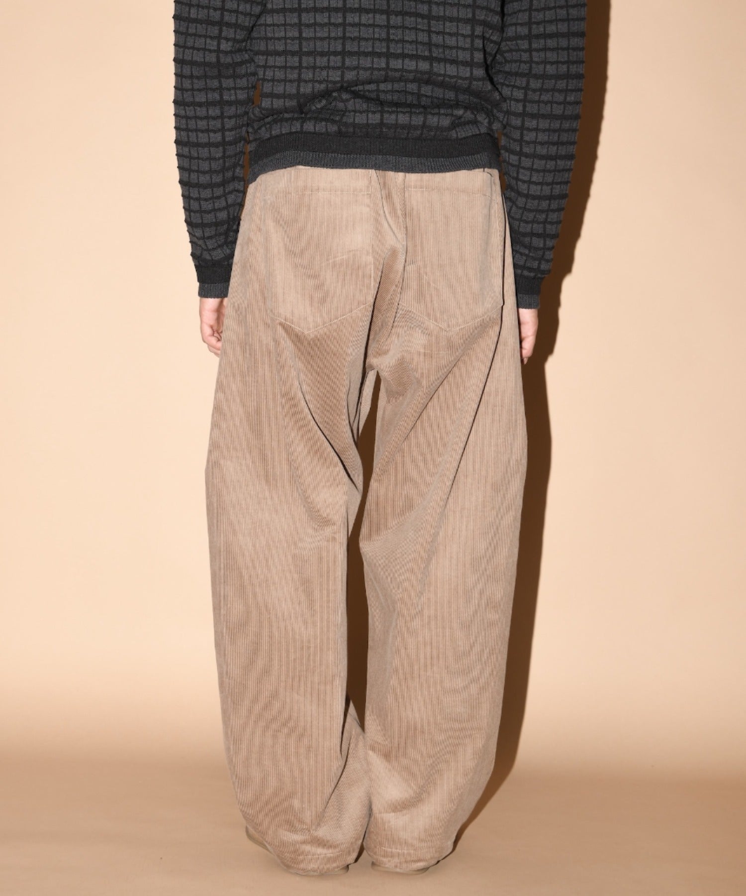 Corduroy Side-tuck Wide Pants - mocha