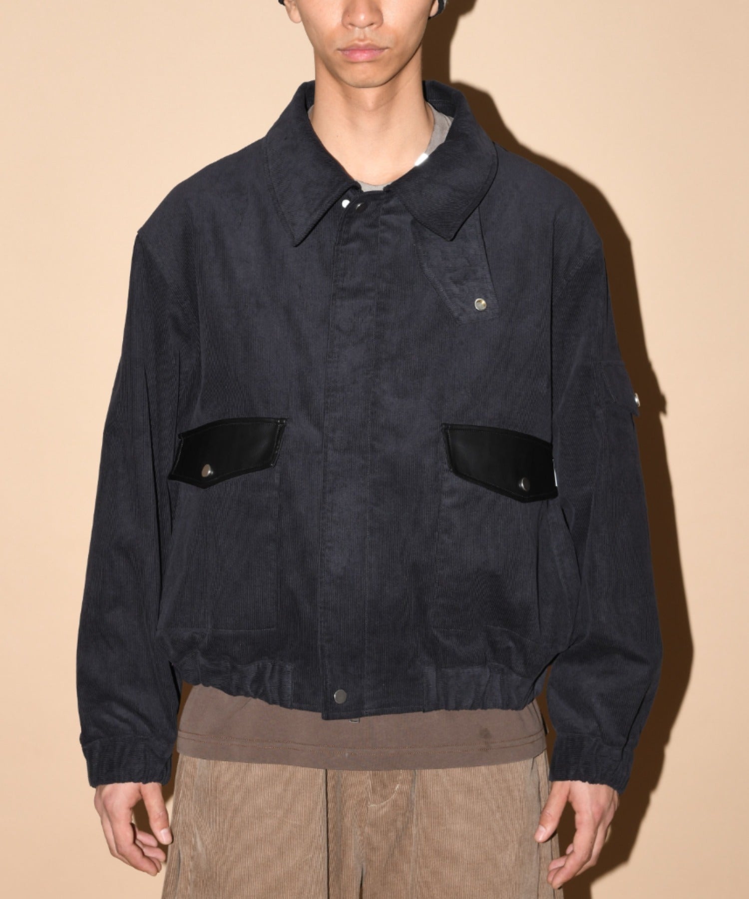 Corduroy Harrington Jacket- black