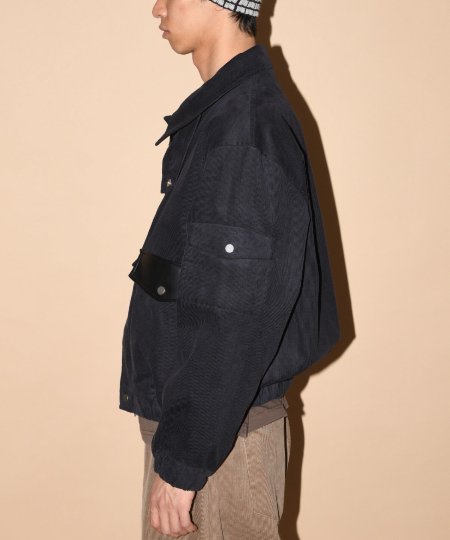 Corduroy Harrington Jacket- black