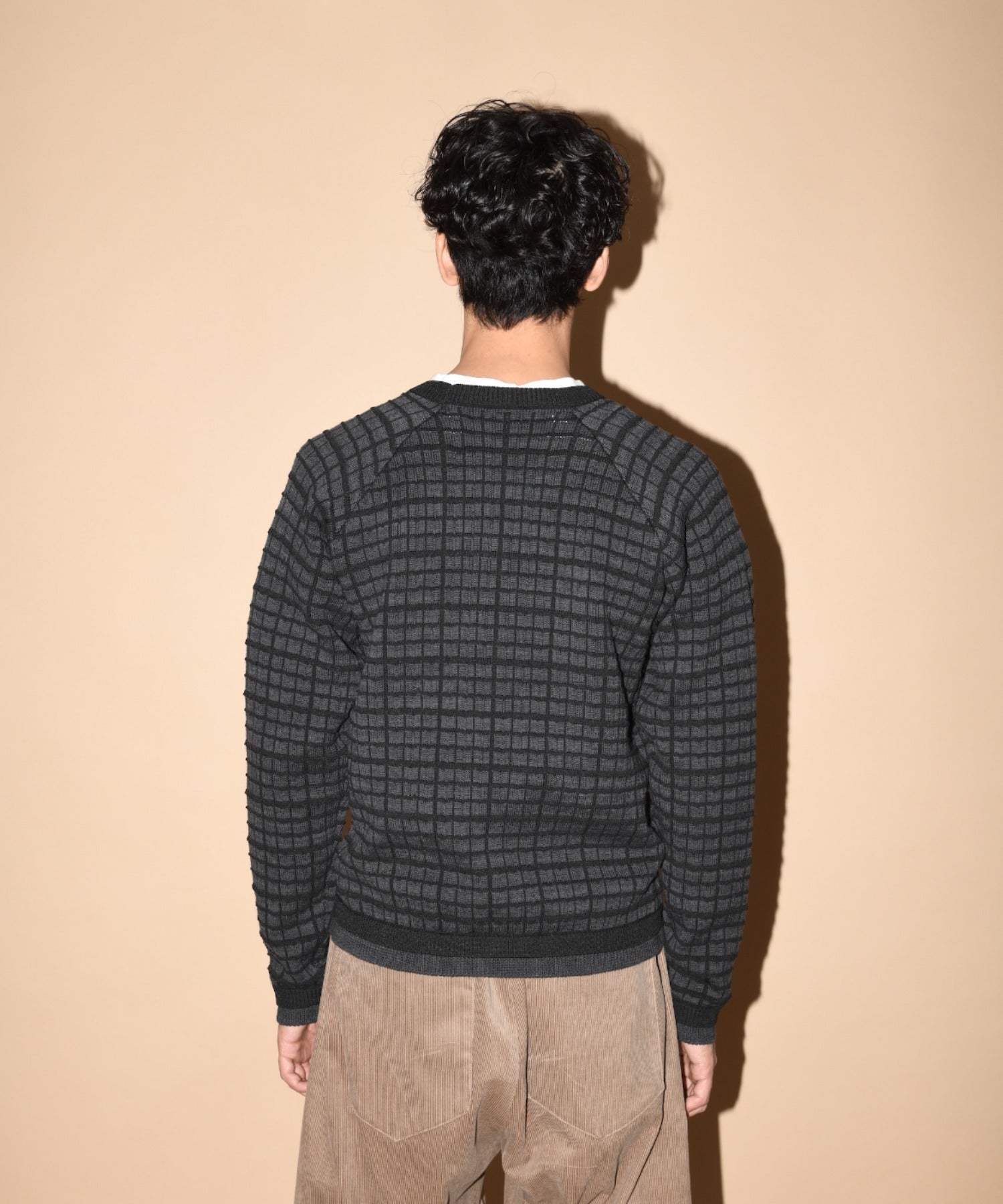 Graph check Knit Crew-neck - black/black