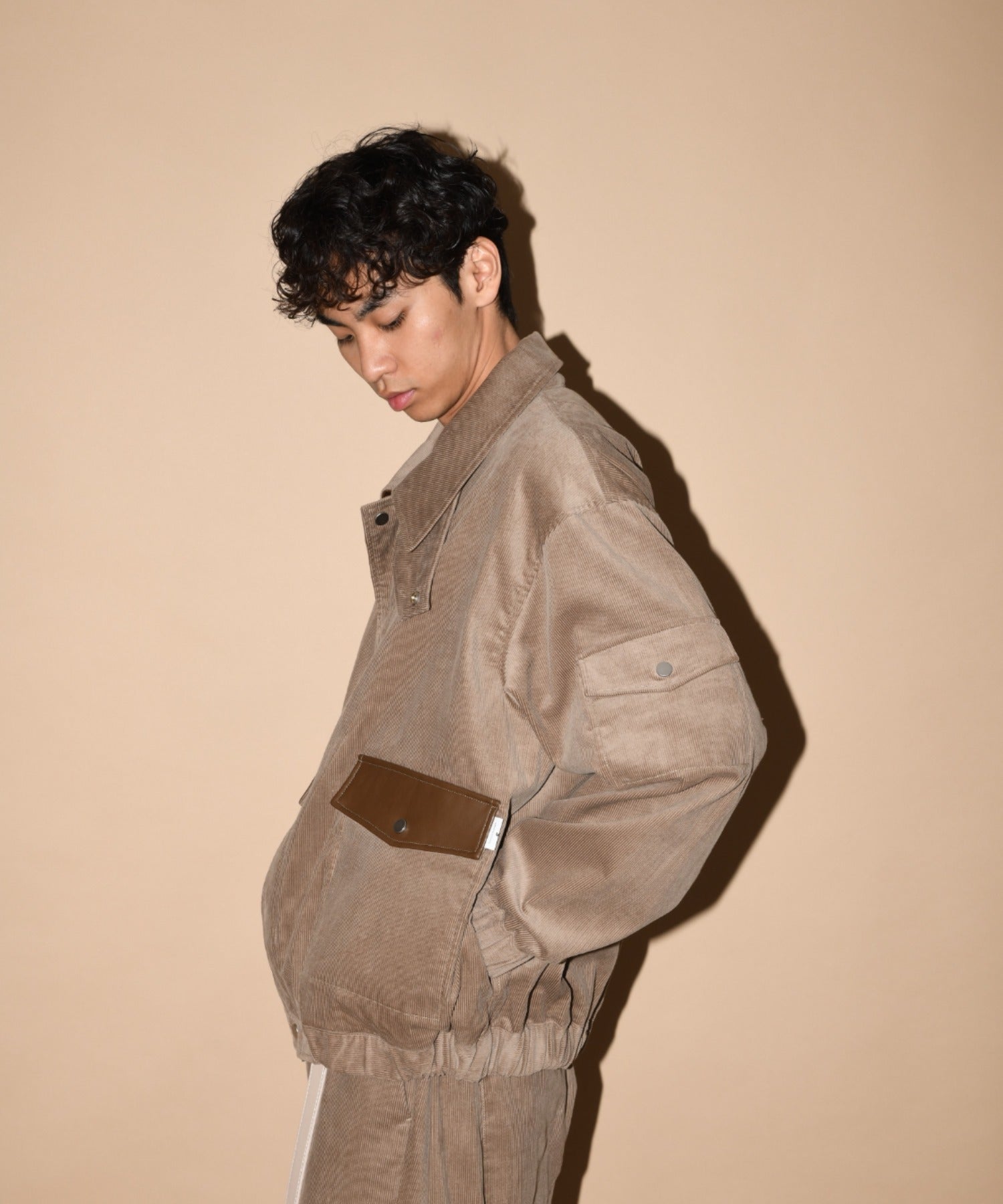 Corduroy Harrington Jacket- brown