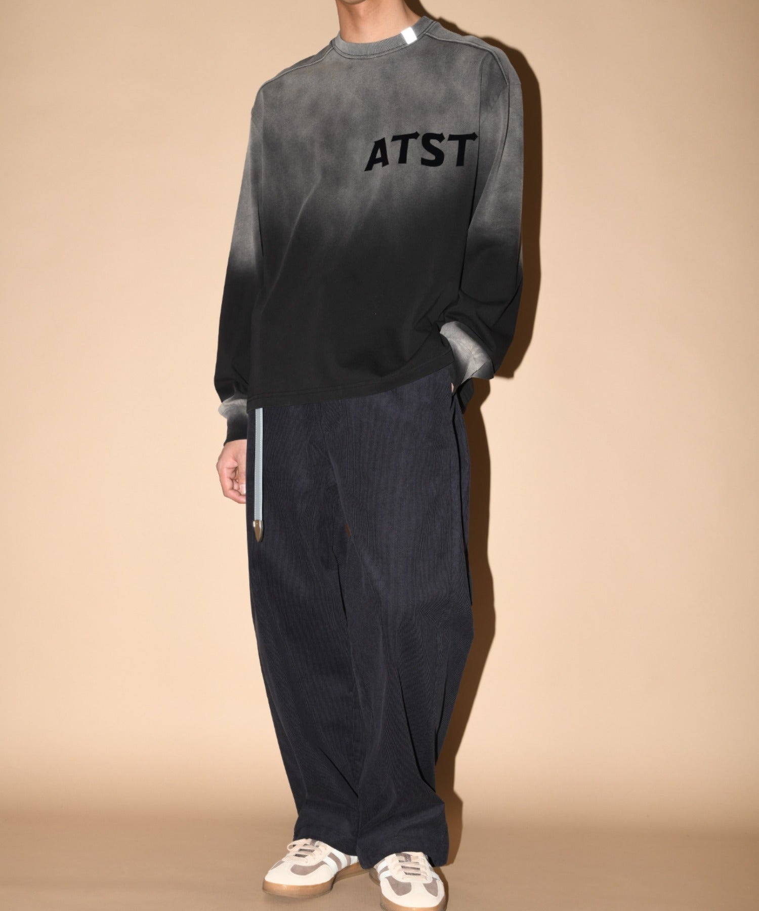 Corduroy Side-tuck Wide Pants - mocha