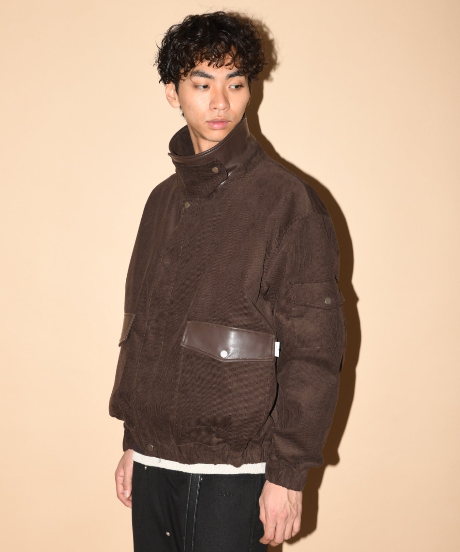 Corduroy Harrington Jacket- brown