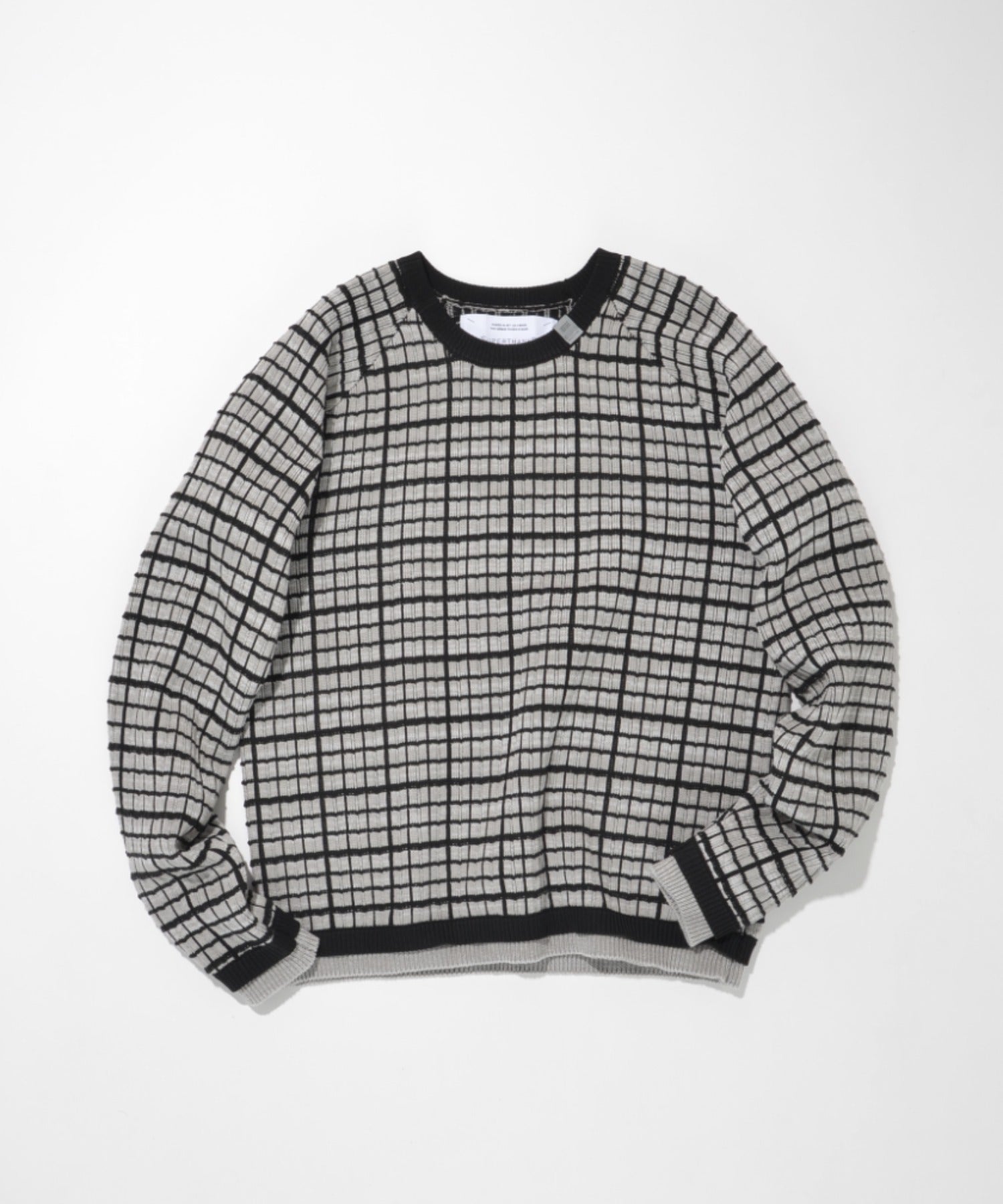 Graph check Knit Crew-neck - black/black