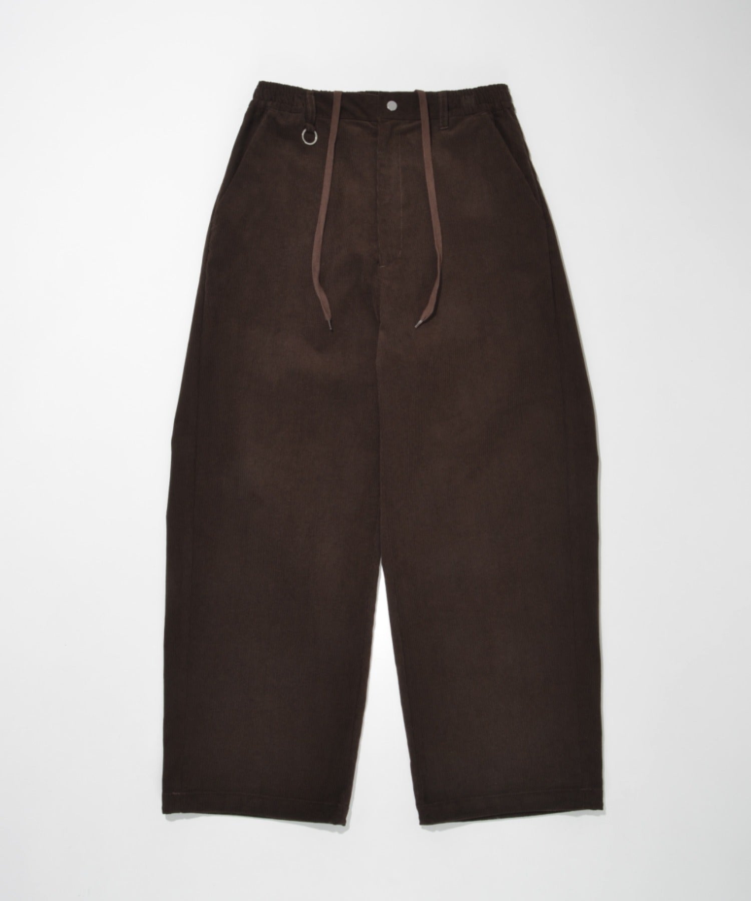 Corduroy Side-tuck Wide Pants - mocha