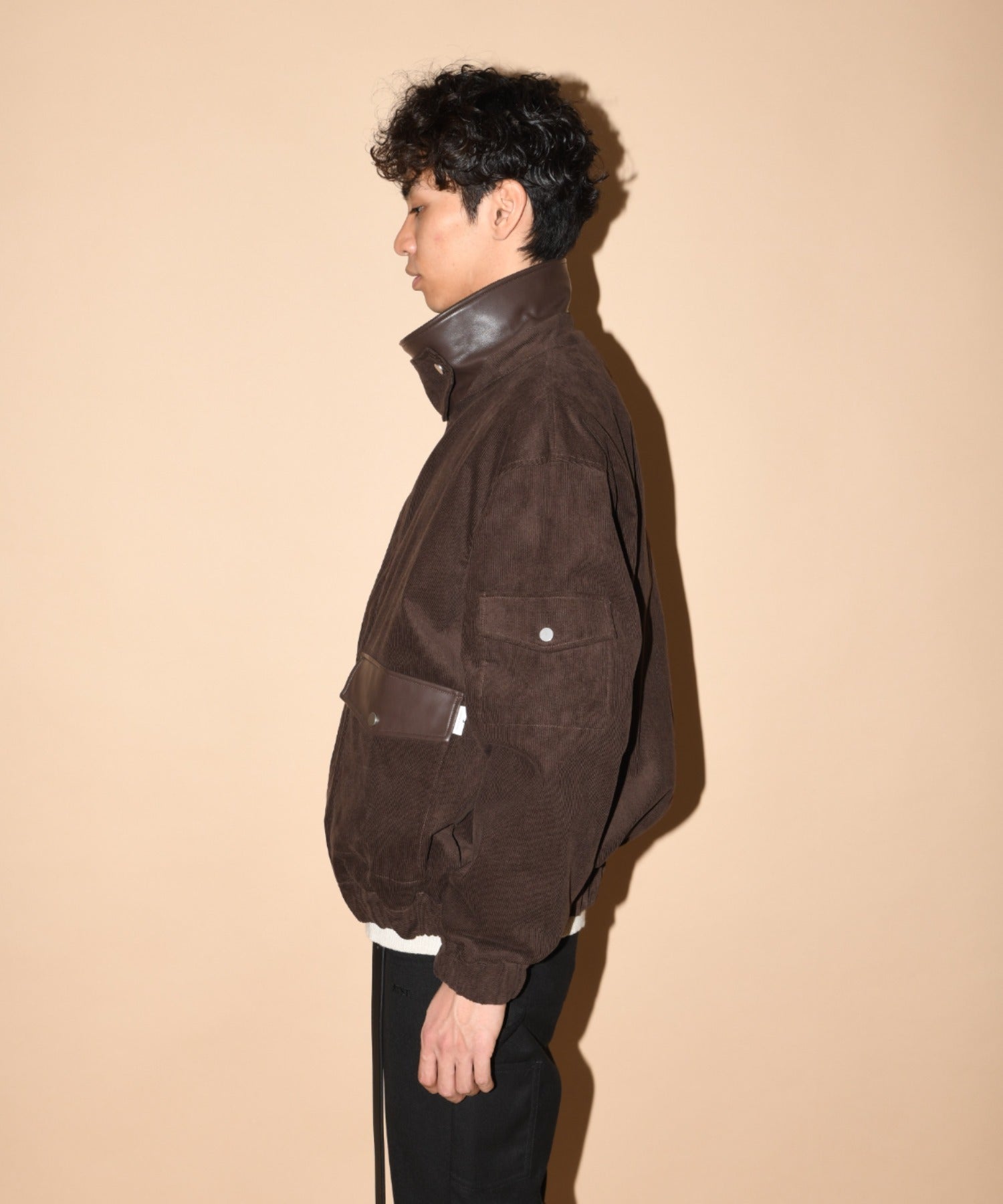 Corduroy Harrington Jacket- brown