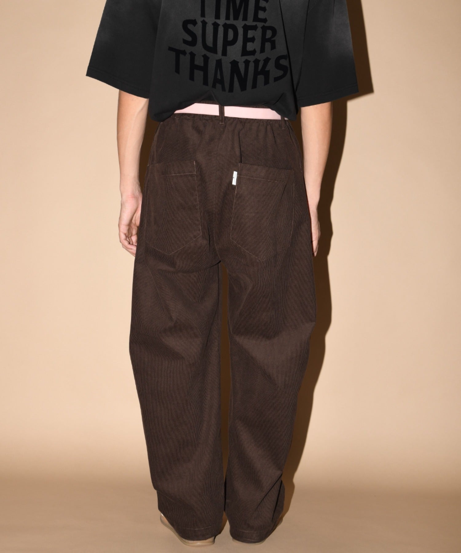 Corduroy Side-tuck Wide Pants - mocha