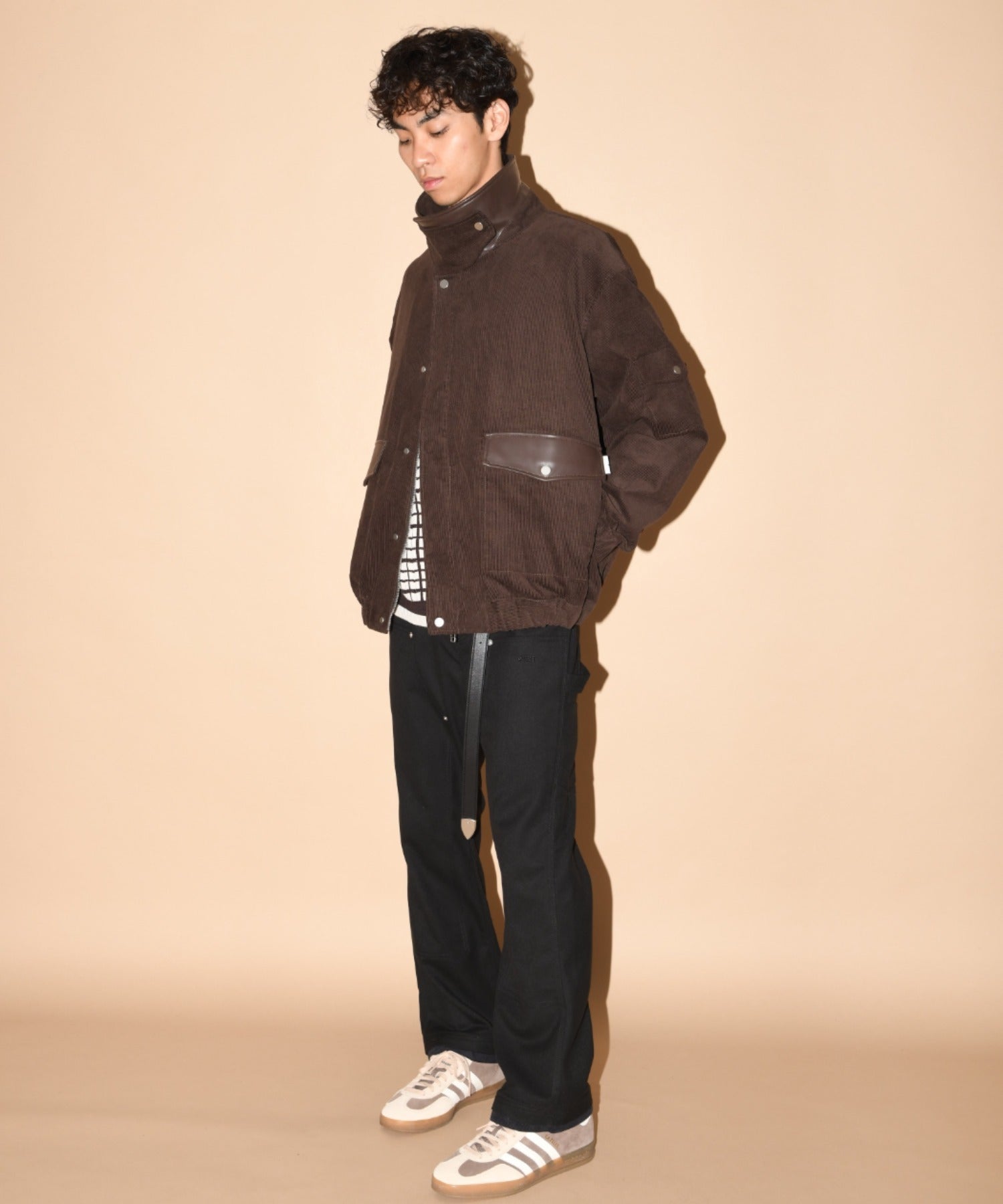 Corduroy Harrington Jacket- brown