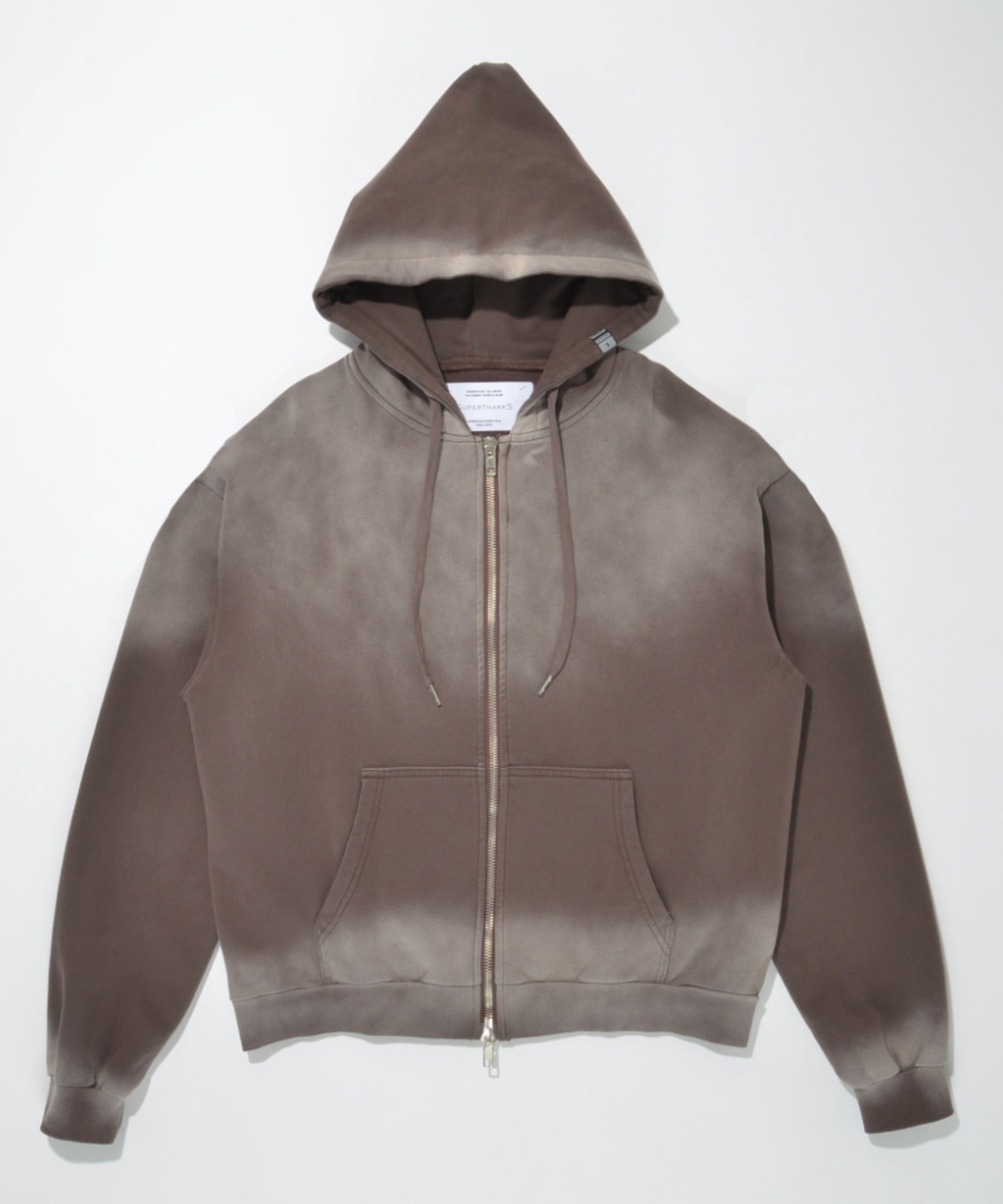 Sun faded Zip-Hoodie Sweat - brown