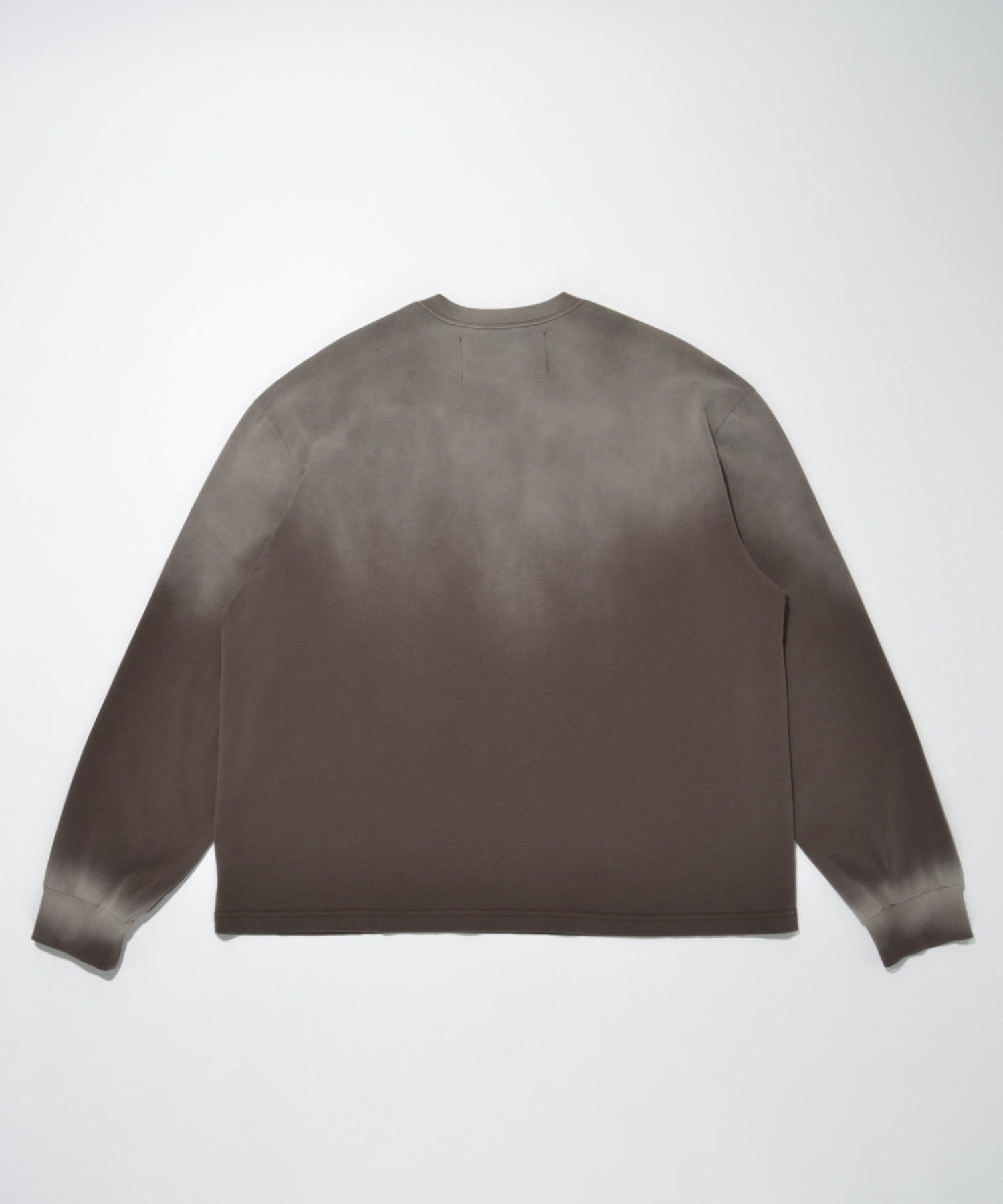 Sun faded Sweat L/S T-shirt - brown