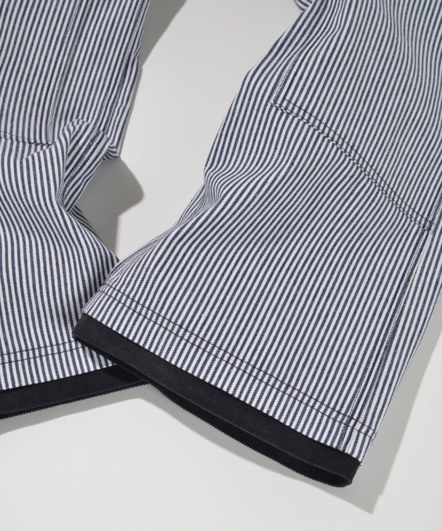 Layered hem Double knee Pants - brown