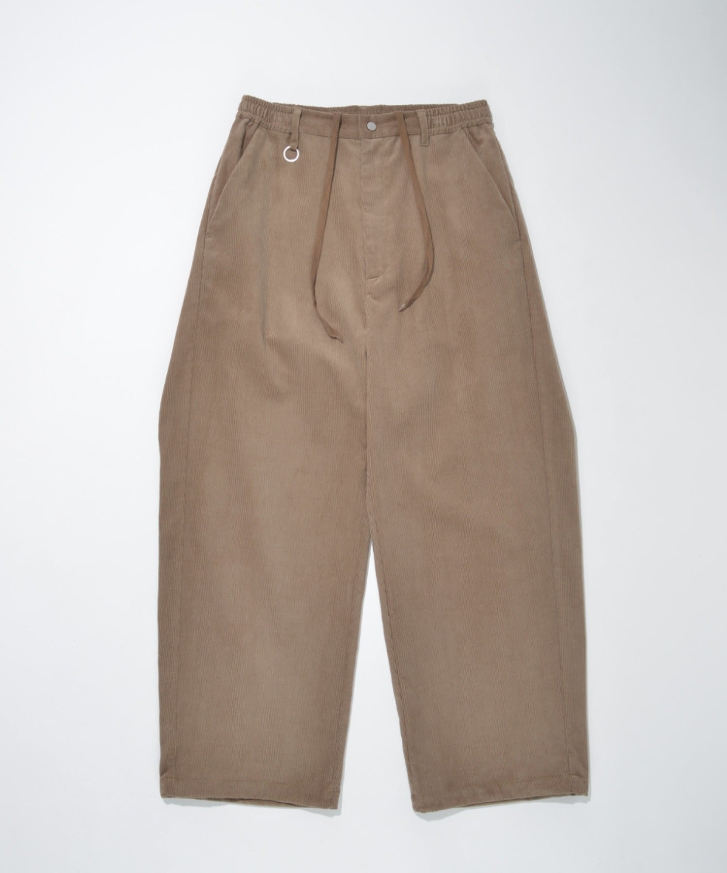 Corduroy Side-tuck Wide Pants - mocha