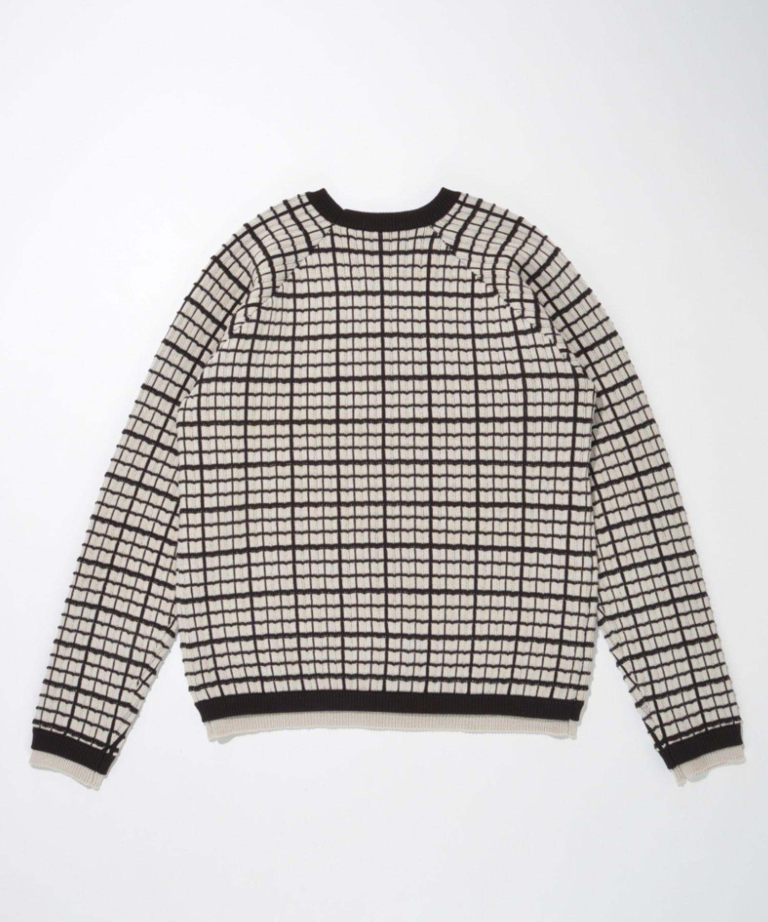 Graph check Knit Crew-neck - black/black