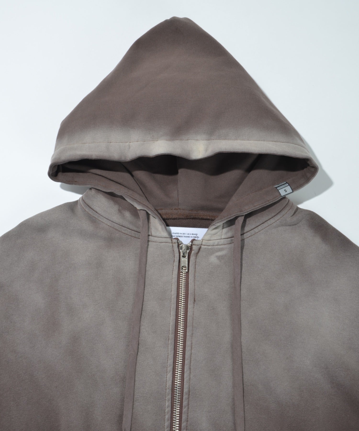 Sun faded Zip-Hoodie Sweat - brown