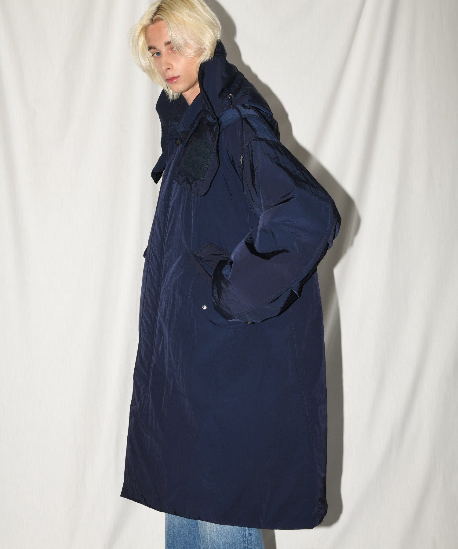 2WAYモッズコート×ステンカラーコート/Soutien collar field coat - navy