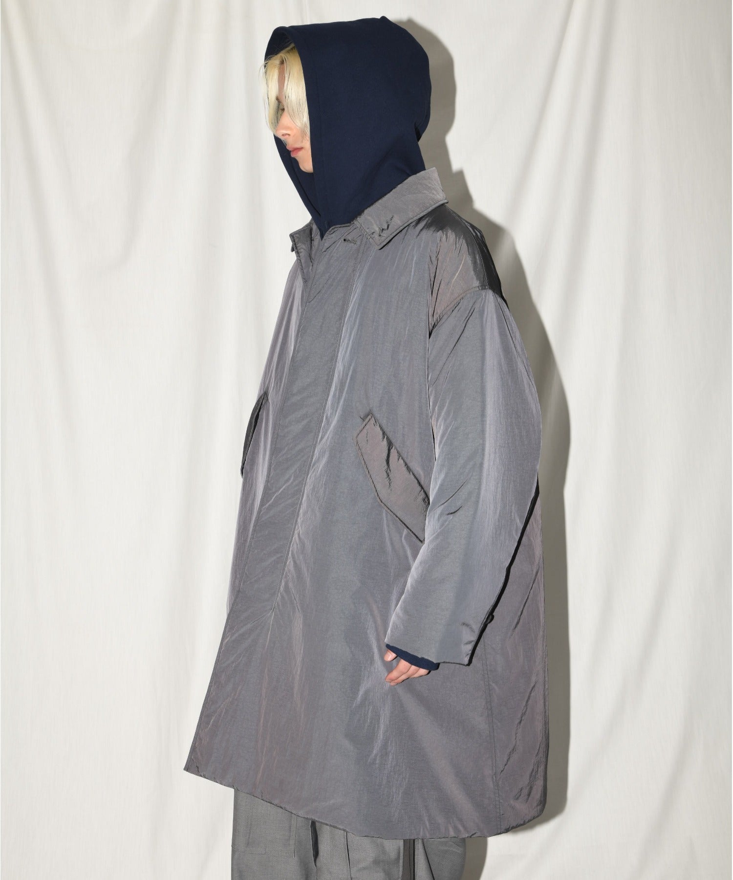 2WAYモッズコート×ステンカラーコート/Soutien collar field coat - navy
