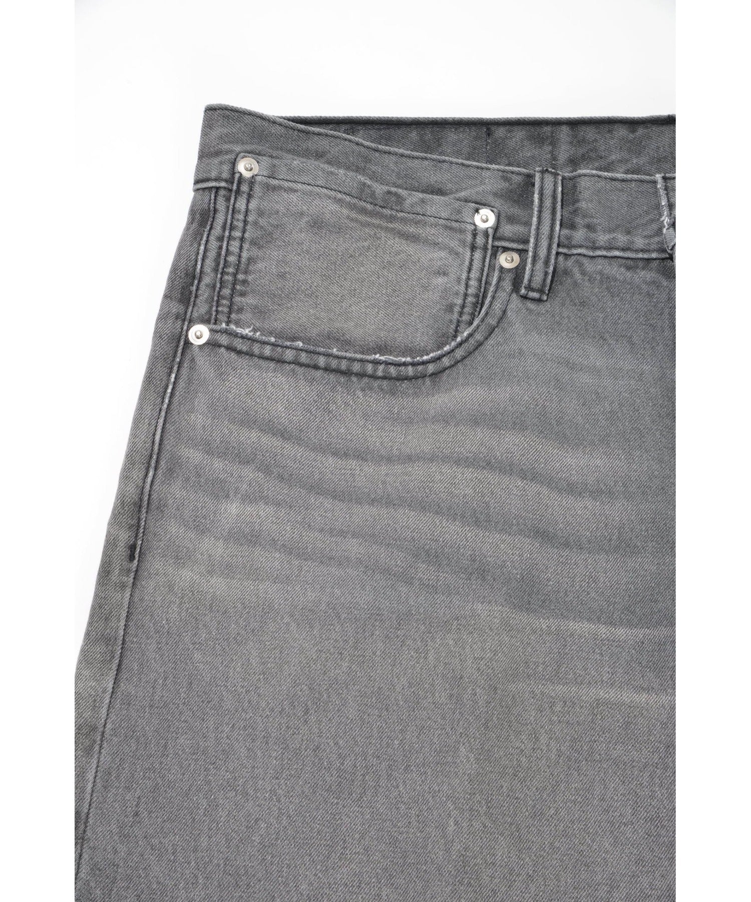 Washed baggy denim trousers - wash black