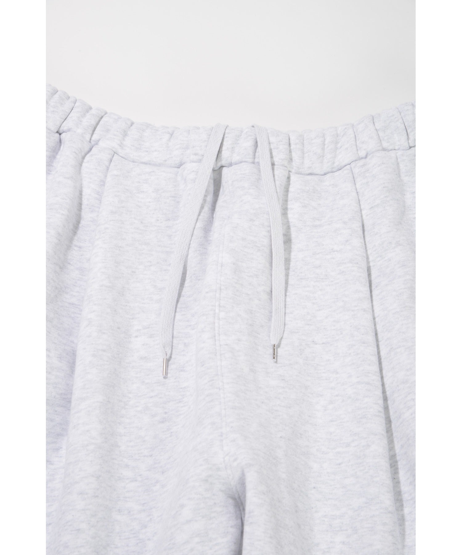 無地ワンポイント裏起毛スウェットパンツ/Wide sweat trousers - navy