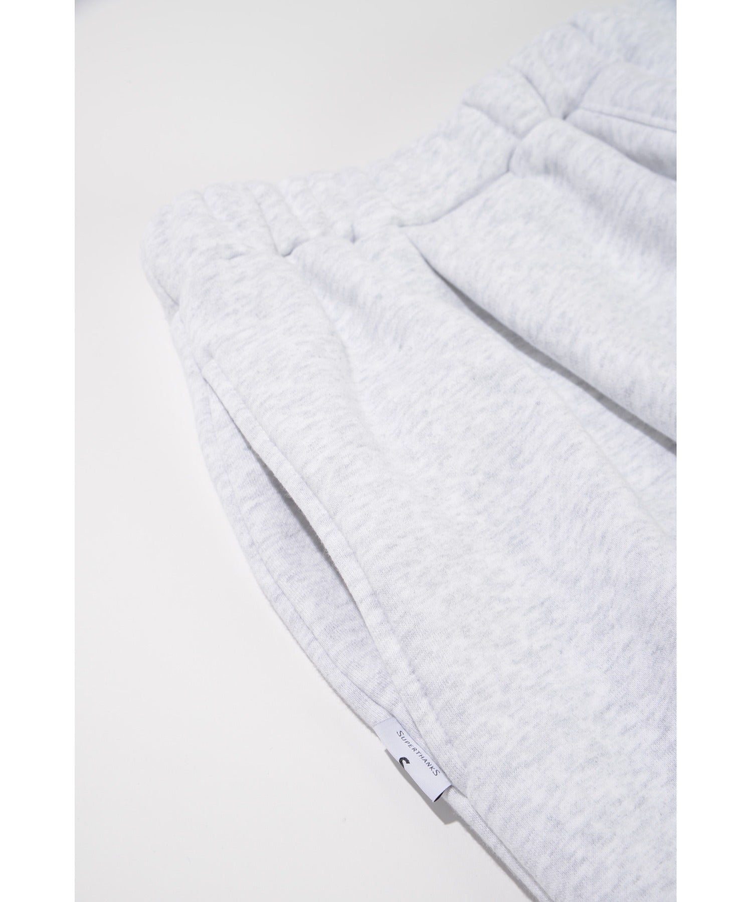 無地ワンポイント裏起毛スウェットパンツ/Wide sweat trousers - navy
