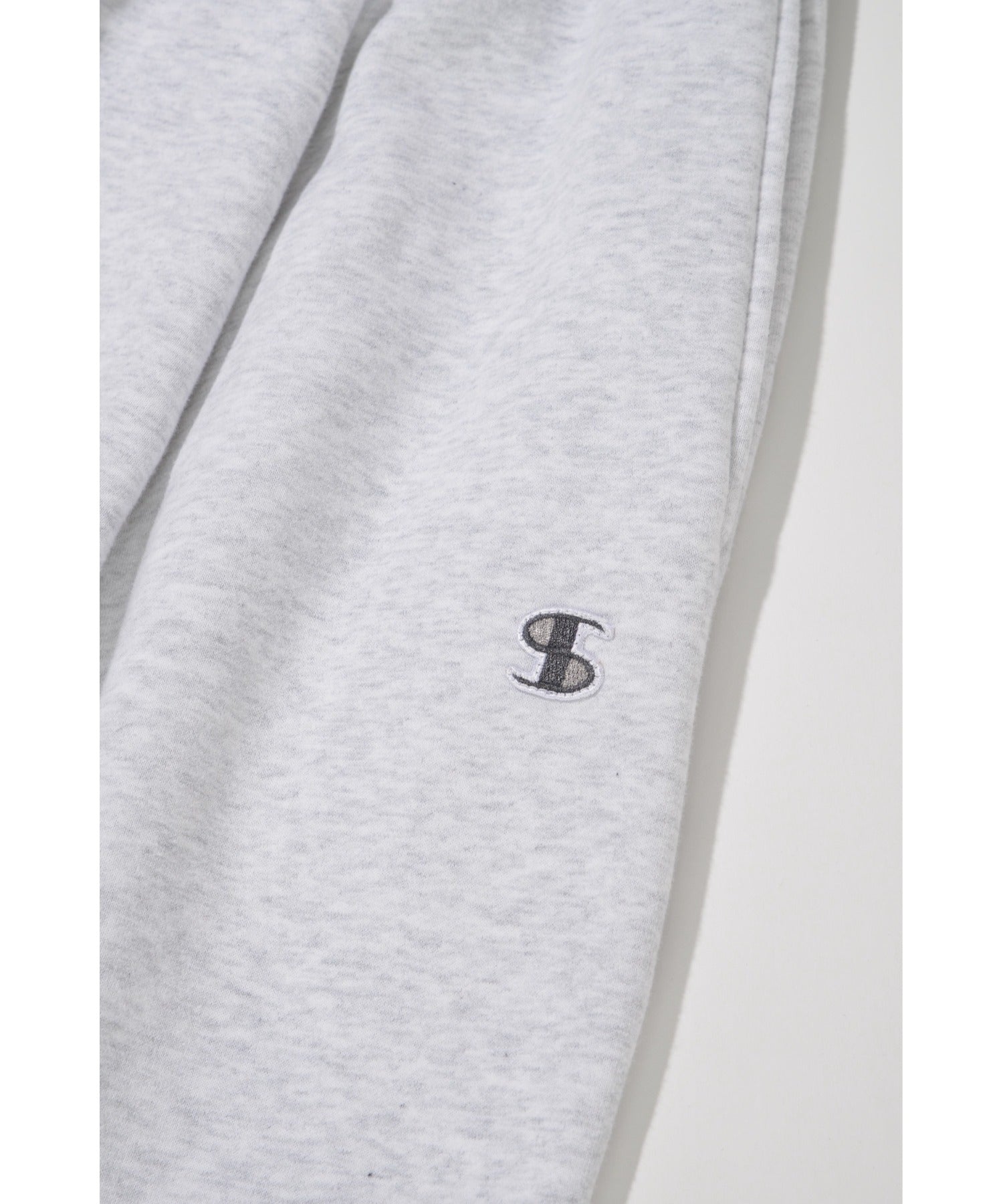 無地ワンポイント裏起毛スウェットパンツ/Wide sweat trousers - navy