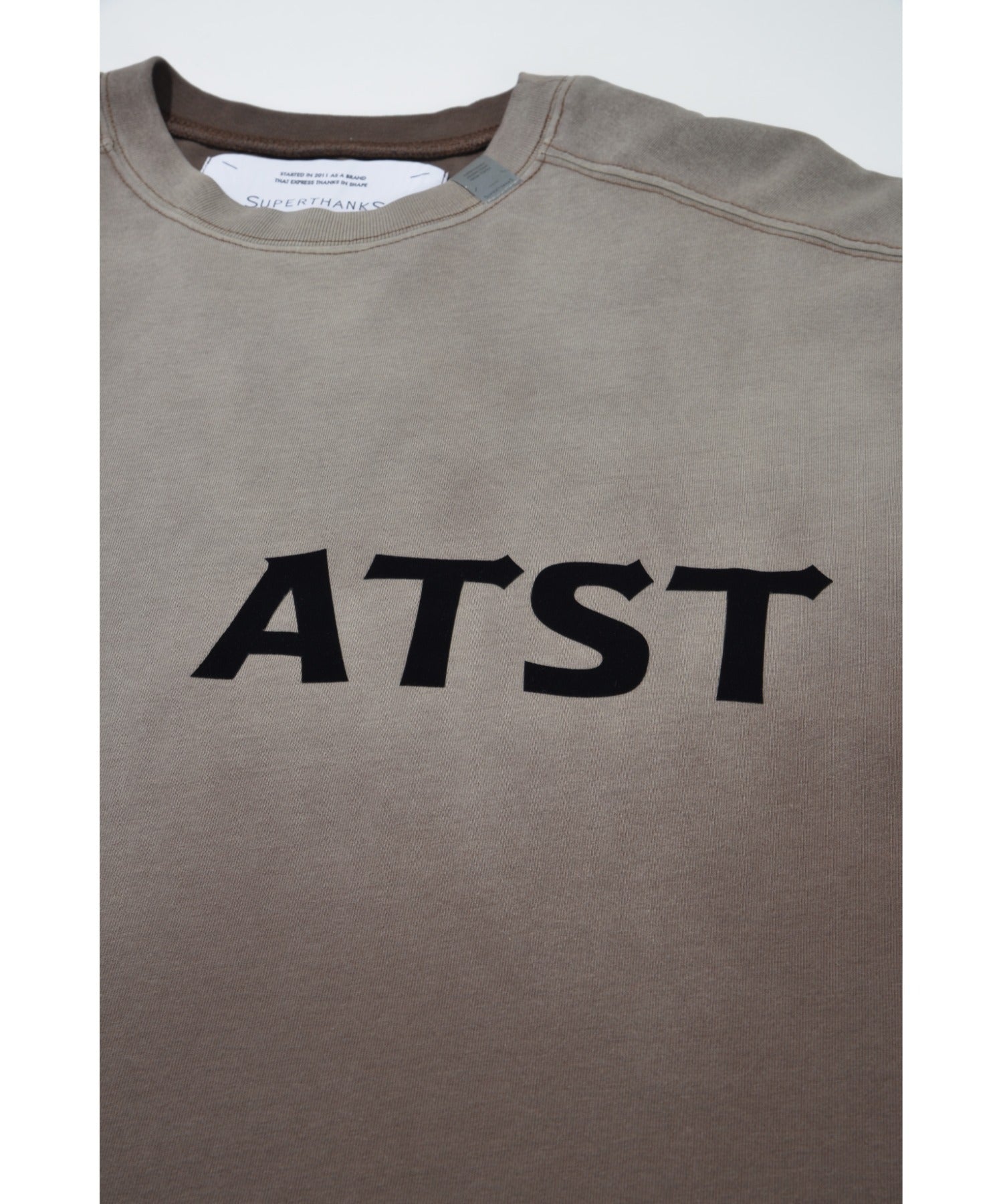 Sun faded Flocky print Sweat L/S T-shirt - black