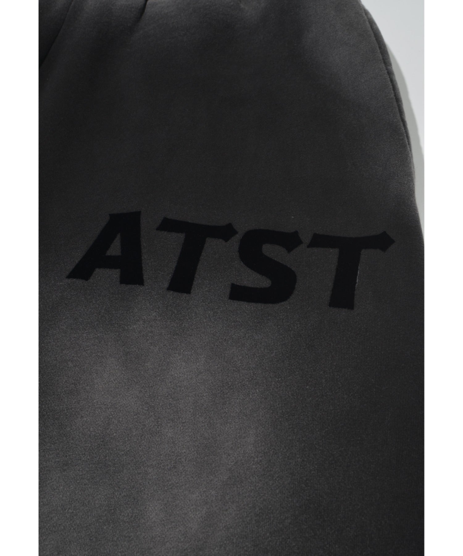 Sun faded Flocky print Sweat Side-tuck Wide Pants - brown