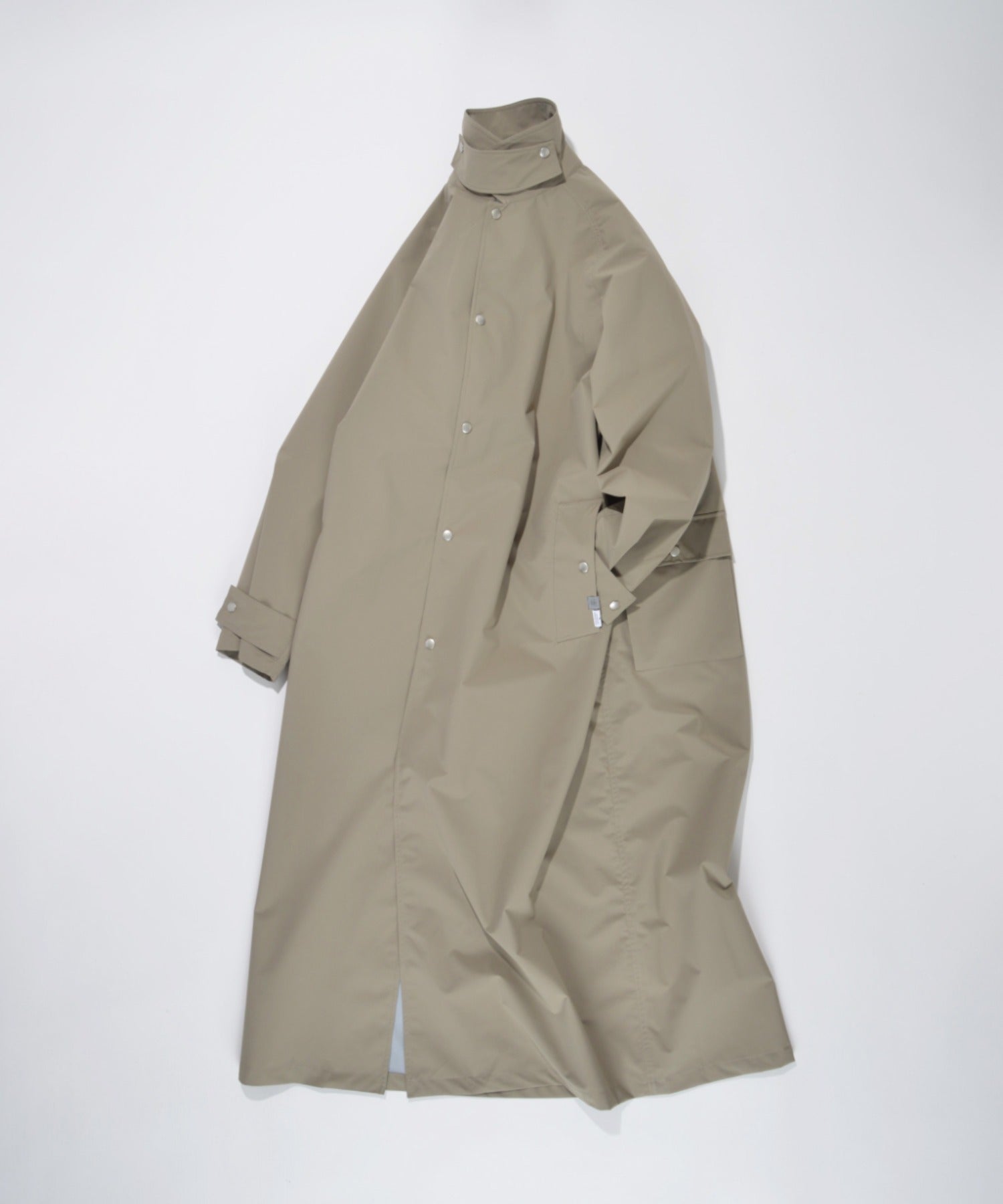 Soutien collar long coat - khaki/gray