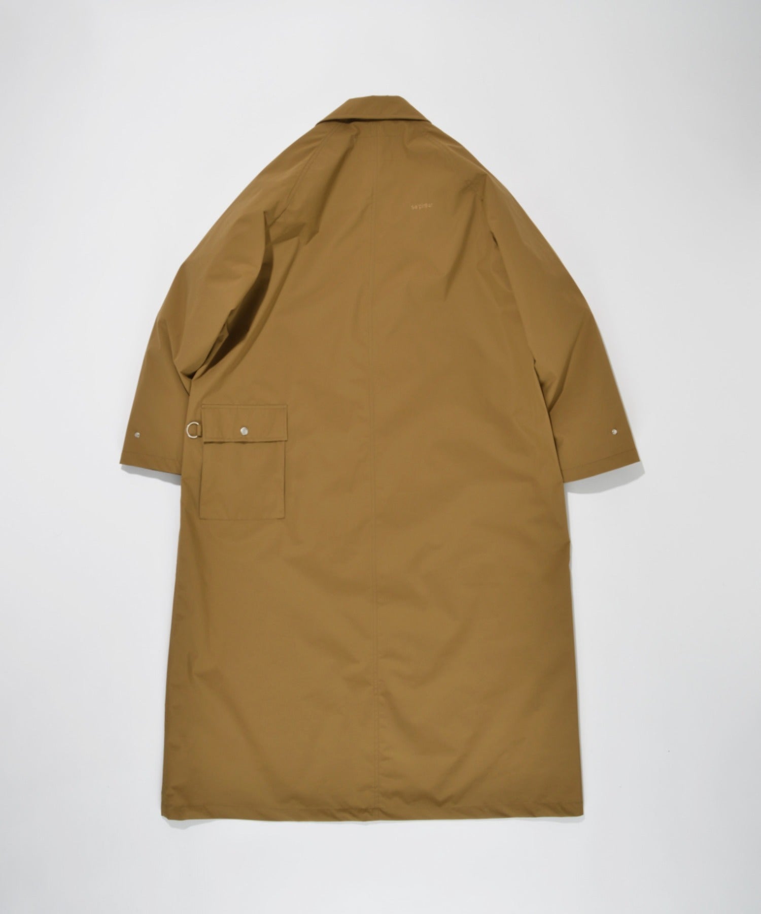 Soutien collar long coat - khaki/gray