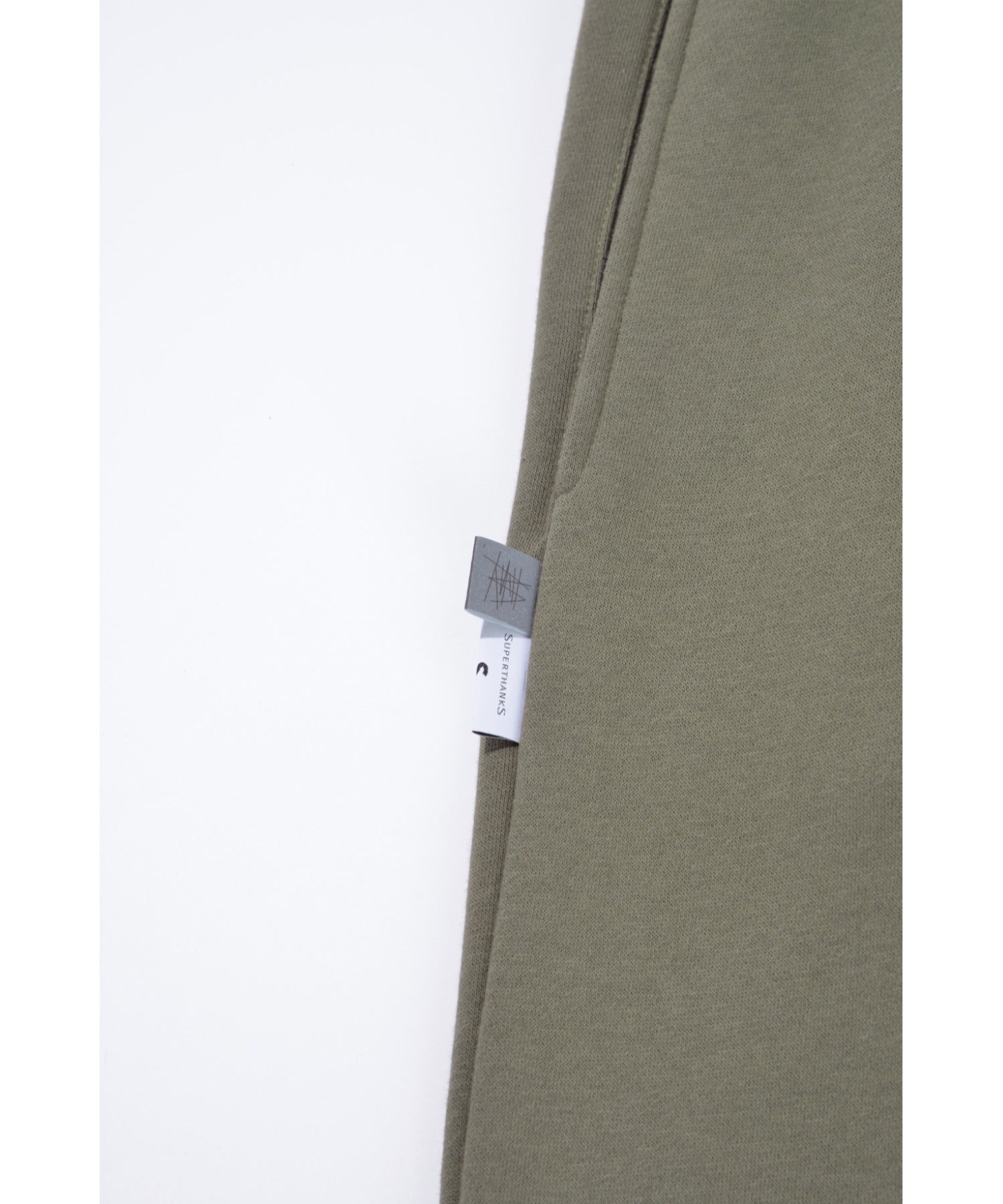 Wide tuck sweat trousers - almond green